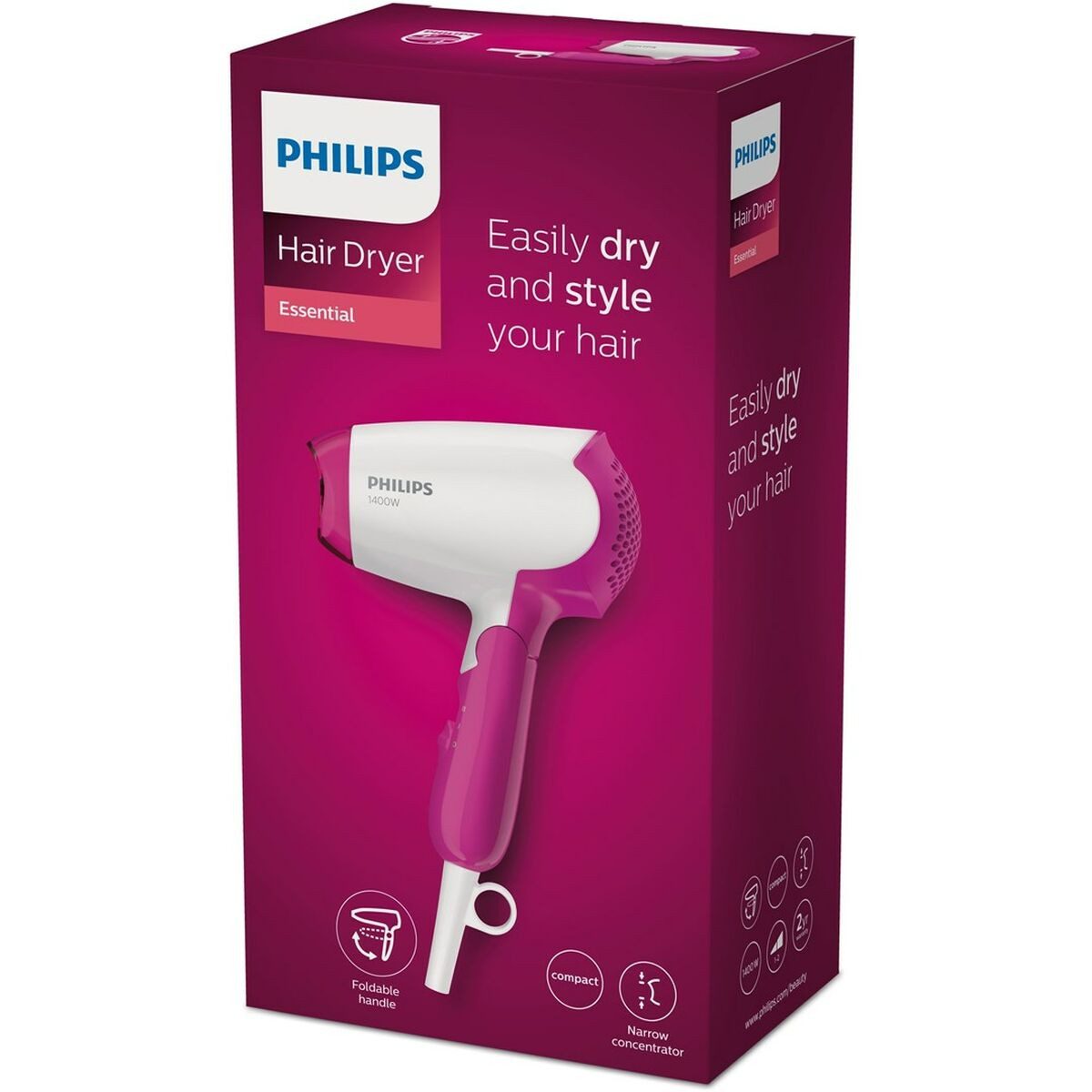 Philips Haartrockner Föhn Haartrockner Philips BHD00300 Weiß Rosa 1400 W