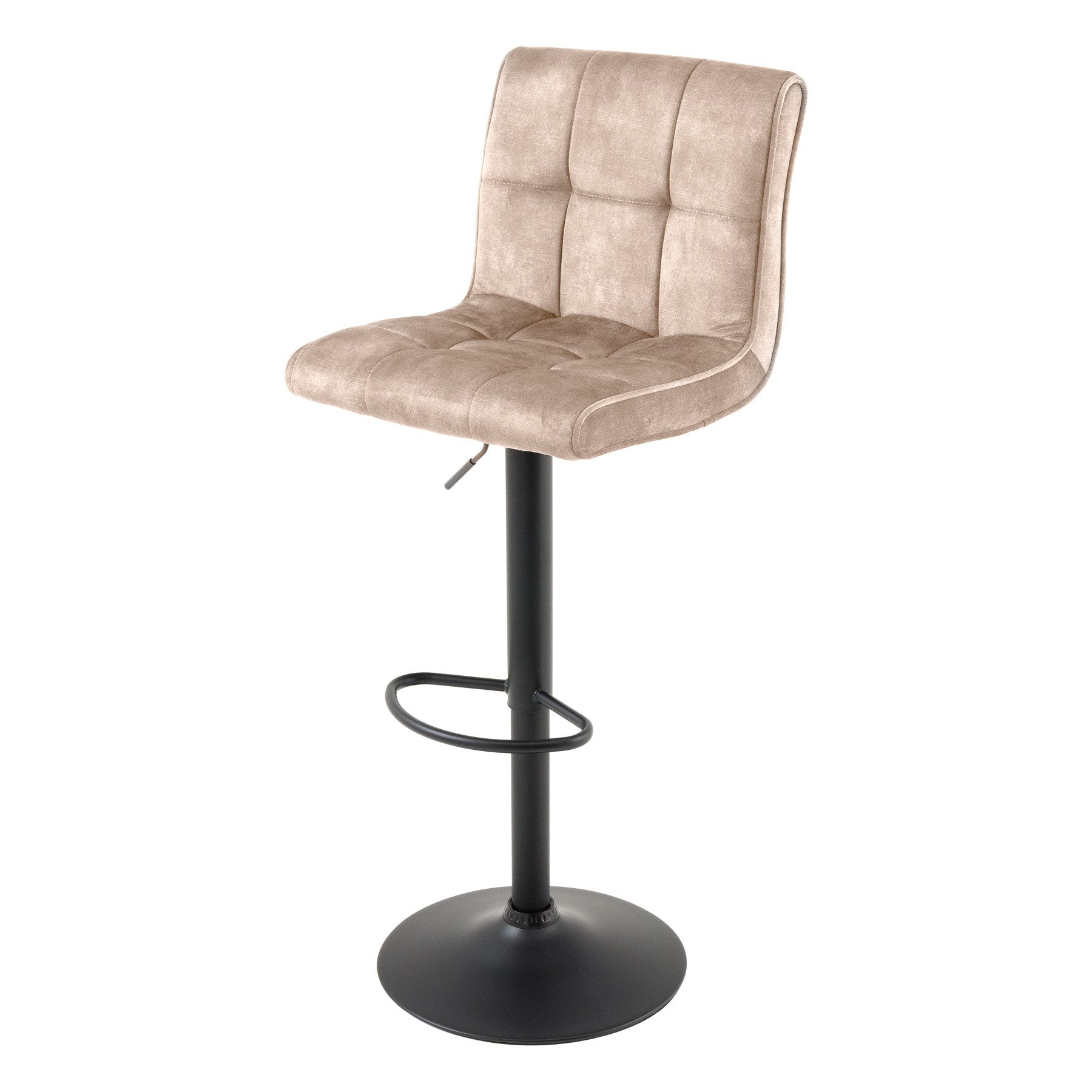 riess-ambiente Barhocker MODENA champagner beige / schwarz - Samt, Metall, günstig online kaufen