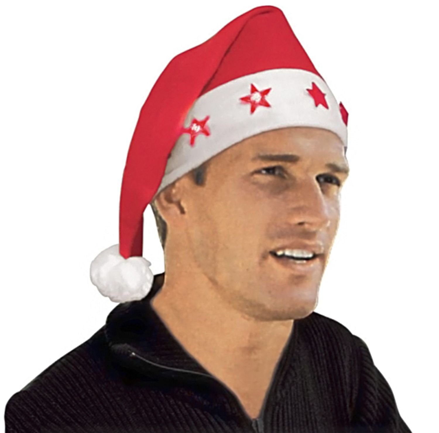 BURI Bommelmütze Weihnachtsmannmütze beleuchtet Nikolaus Mütze günstig online kaufen