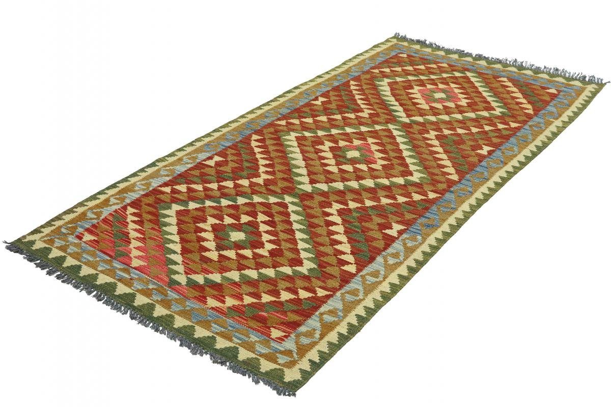 Orientteppich Nain 3 mm Afghan rechteckig, Kelim Läufer, Höhe: Trading, Handgewebter Orientteppich 95x199