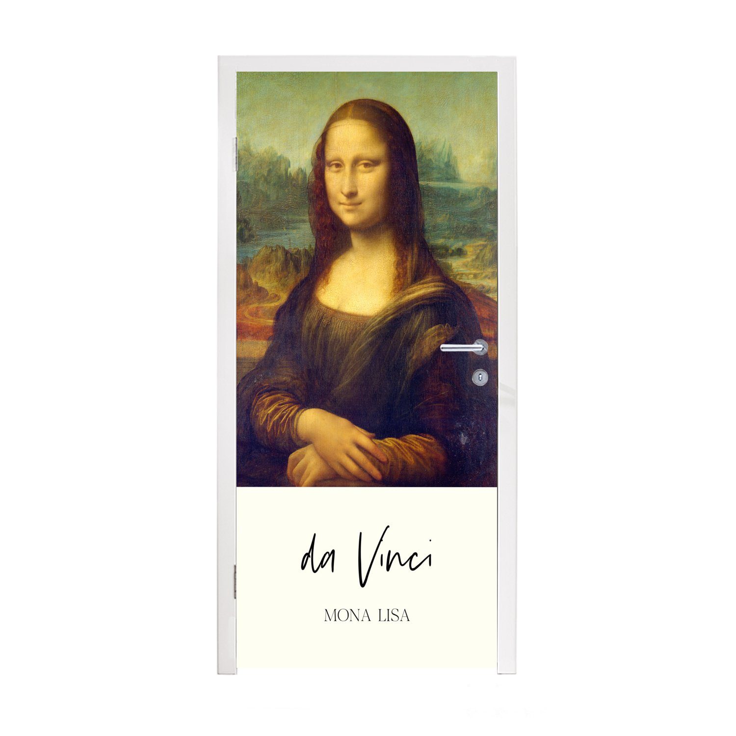 MuchoWow Türtapete Mona Lisa 75x205 da (1 für cm St), Türaufkleber, Vinci bedruckt, Matt, Alte - - Tür, Meister, Leonardo Fototapete