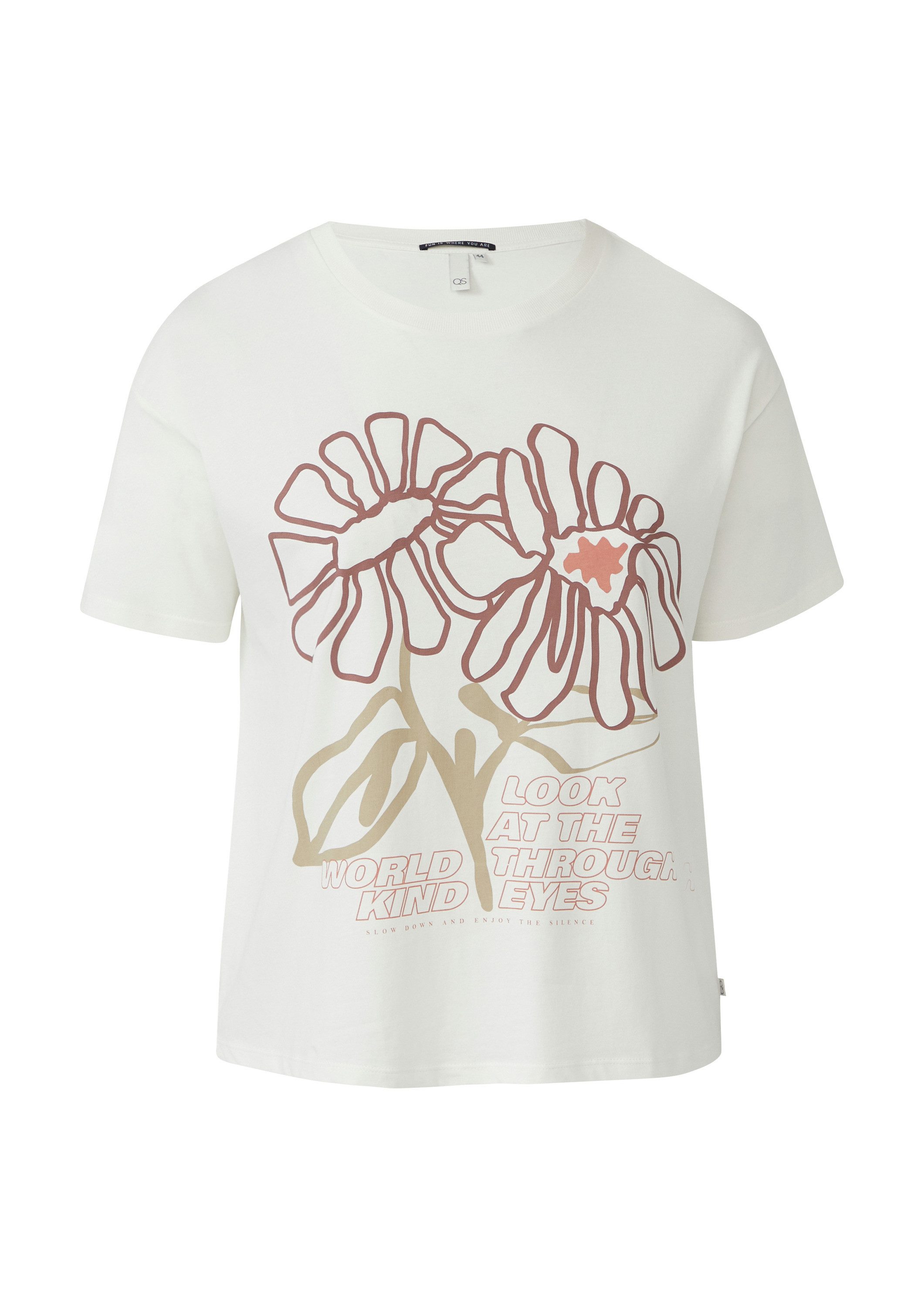 QS Kurzarmshirt T-Shirt T-Shirt mit Frontprint günstig online kaufen