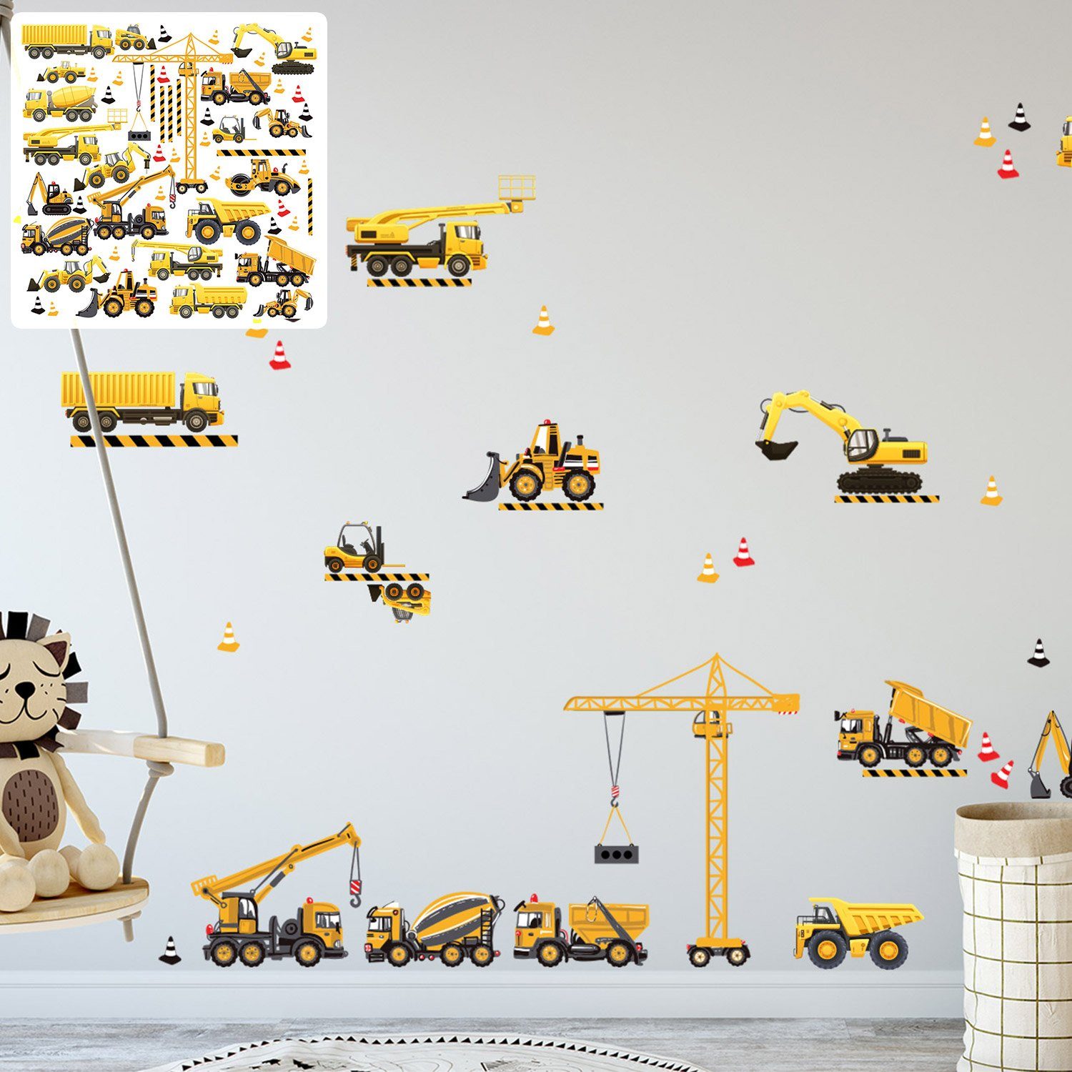 Sunnywall Wandtattoo Baufahrzeuge Wandtattoo XXL Set günstig online kaufen