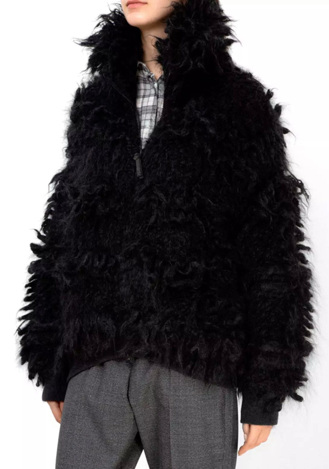 BRUNELLO CUCINELLI Winterjacke Strickjacke Blouson Bomber Fur Stitch Stricktechnik verleiht eine dreidimensionale Optik