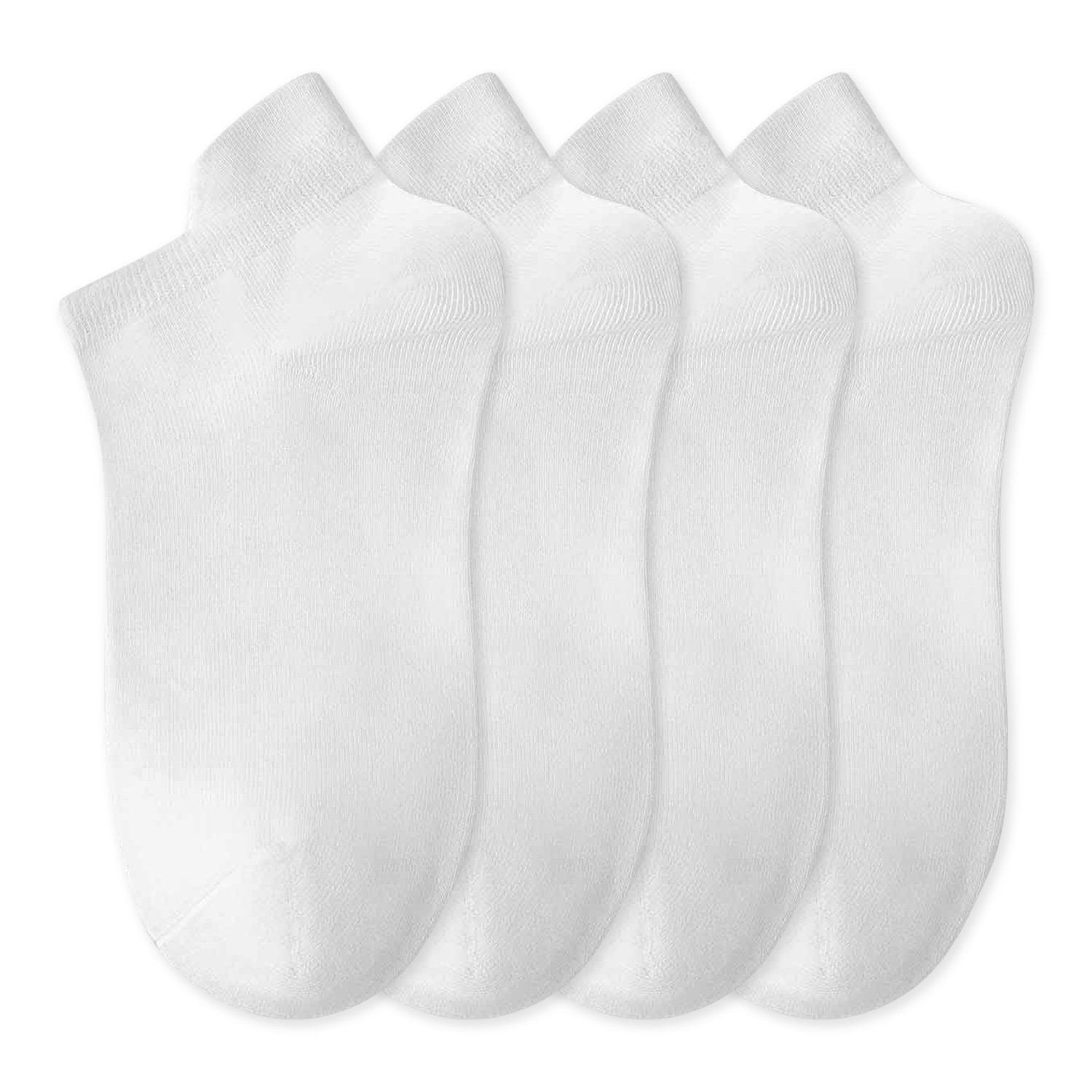 MAGICSHE Kurzsocken Sneaker Socken Herren 39-44 Baumwolle mit Erhöhtem Bündchen (4-Paar) Weiß