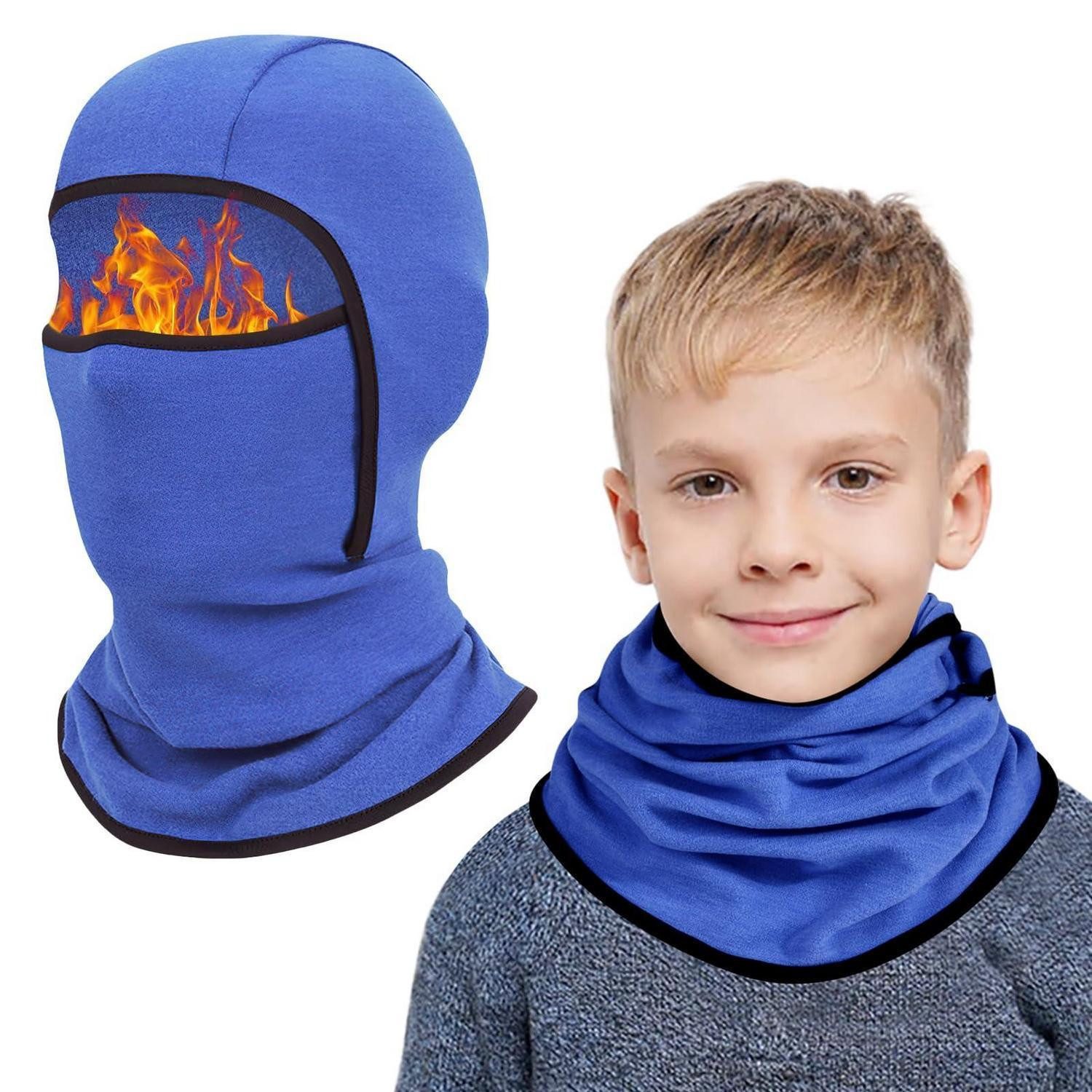 LuxusKollektion Sturmhaube Sturmhaube Kinder 6-14 Skimaske Fleece winddicht Halswärmer Königsblau