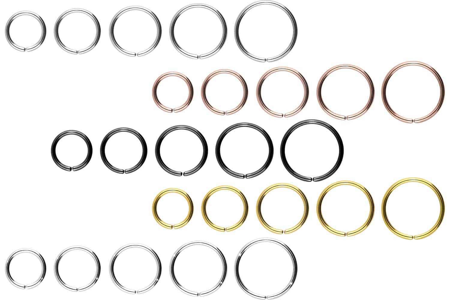 PIERCINGLINE Nasenpiercing Titan O-Ring - biegbar (Biege-Ringe, 1-tlg) günstig online kaufen