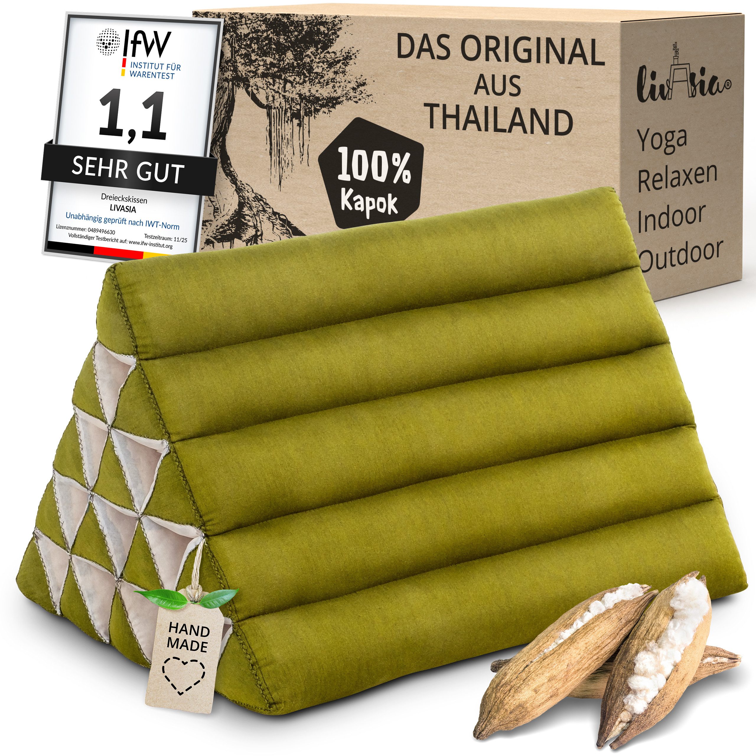 Keilkissen Kapok Dreieckskissen hoch (Basic) - 40x55x36cm -