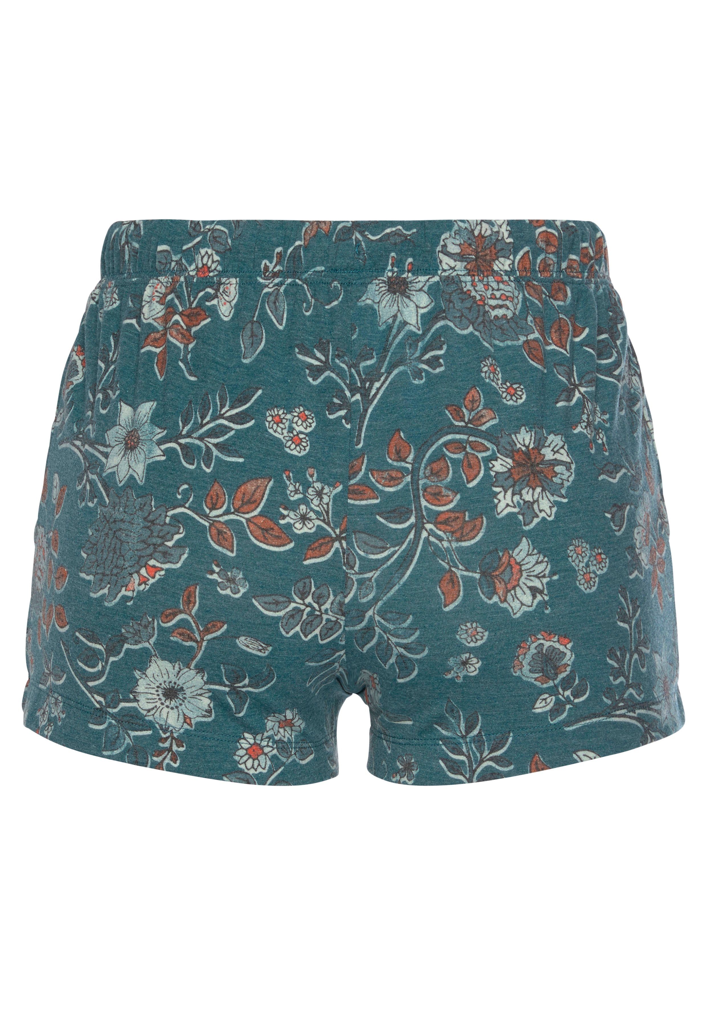 LASCANA Schlafshorts im Blumen Allover-Druck