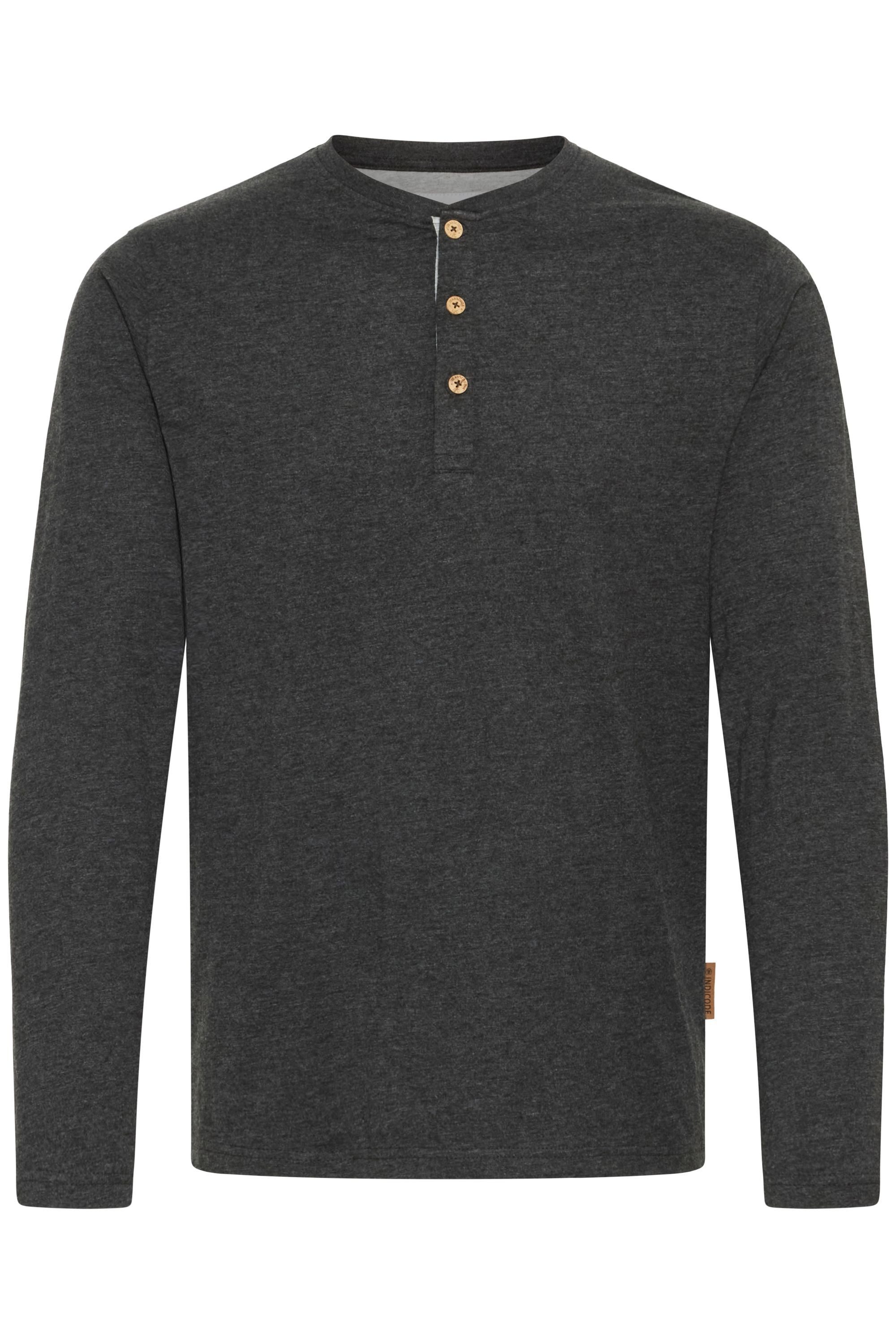 Indicode Rundhalsshirt IDGifford Longsleeve mit Knopfleiste günstig online kaufen