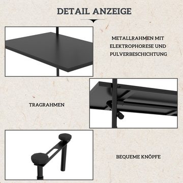 Outsunny Balkonhängetisch Balkontisch zum Einhängen bis 15 kg belastbar (Terrassentisch, 1-St., Hängetisch), für Garten, Metall, 62 x 60 cm, Schwarz