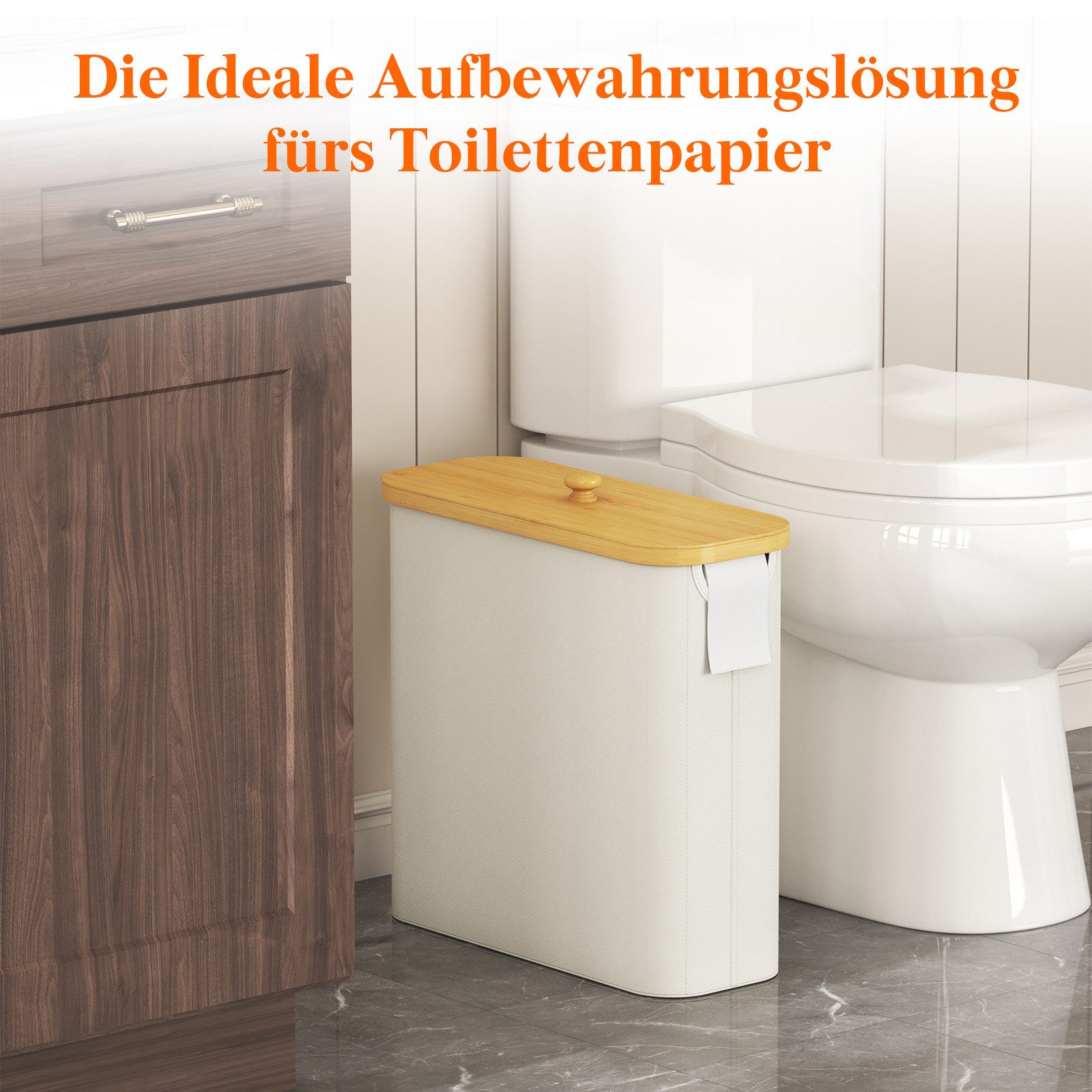 Lifewit Papiertuchbox Toilettenpapier Aufbewahrungskorb, Bambus Badezimmer günstig online kaufen