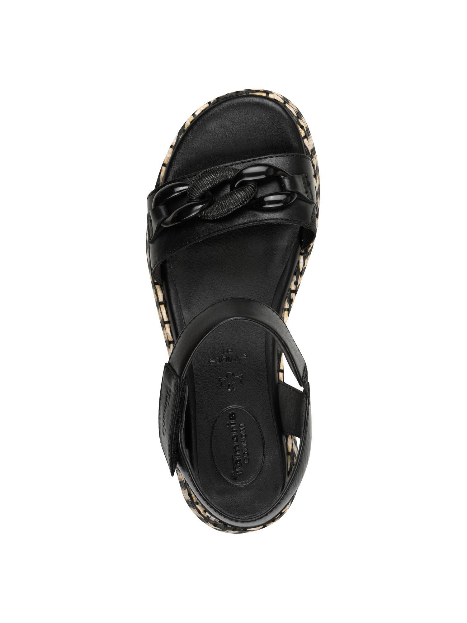 Tamaris WIDE FIT T-FLOW EFFECT, comfortFit aus Leder Plateausandaletten T-FLOW EFFECT