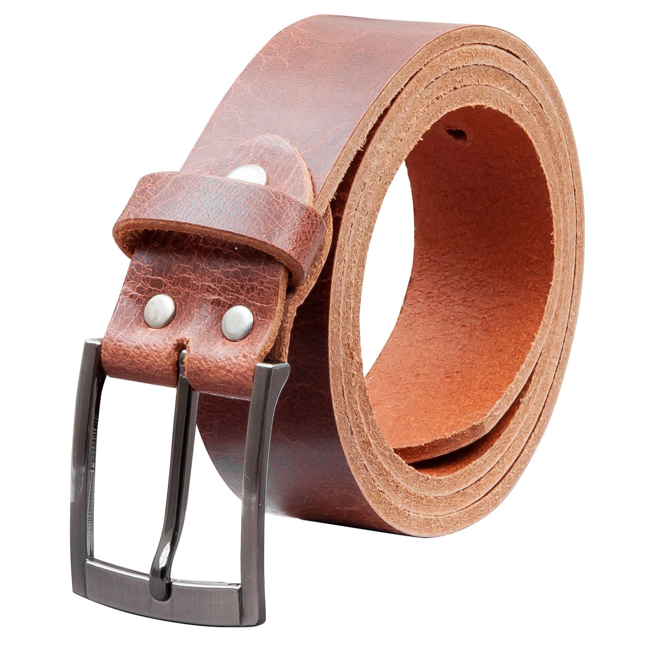 COLOGNEBELT Ledergürtel OM418-RL-Dunkelbraun MADE IN GERMANY, Dunkelbraun, Kürzbar, 100 % Echtleder, Unisex