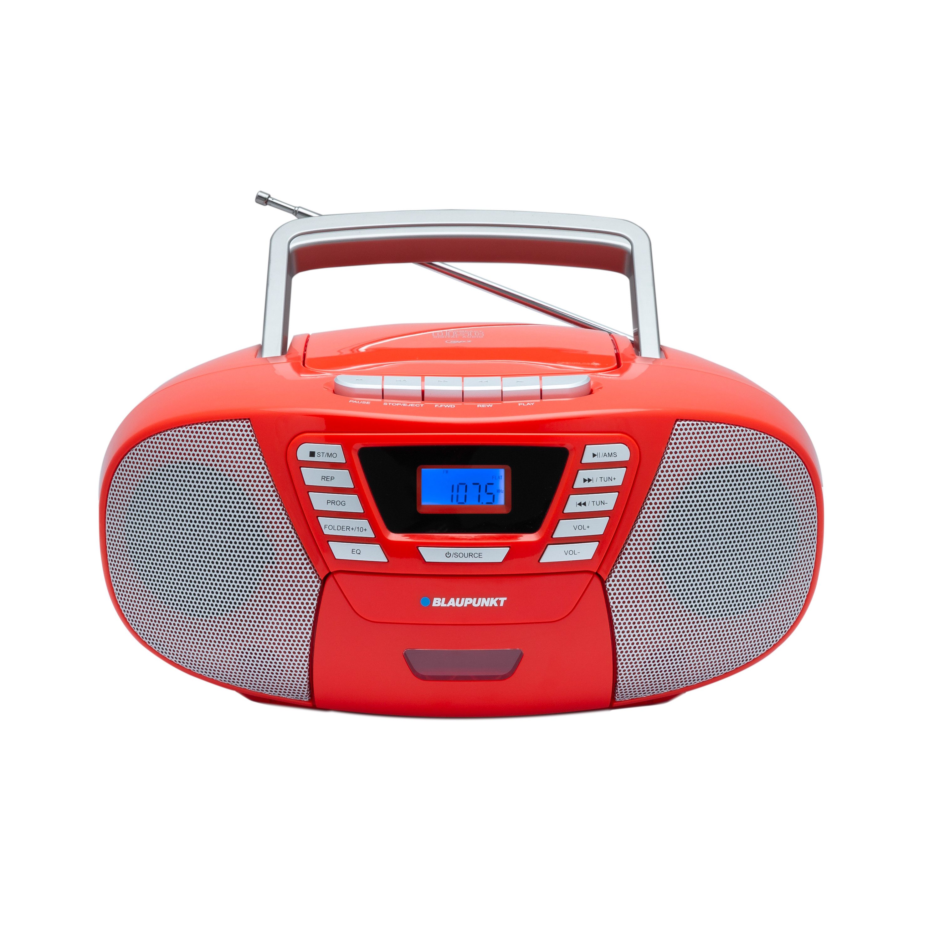 Blaupunkt B 120 Boombox (UKW, FM, 6,00 W, Hörbuchfunktion, Bluetooth, CD-Player, USB, Kassetten und Radio)