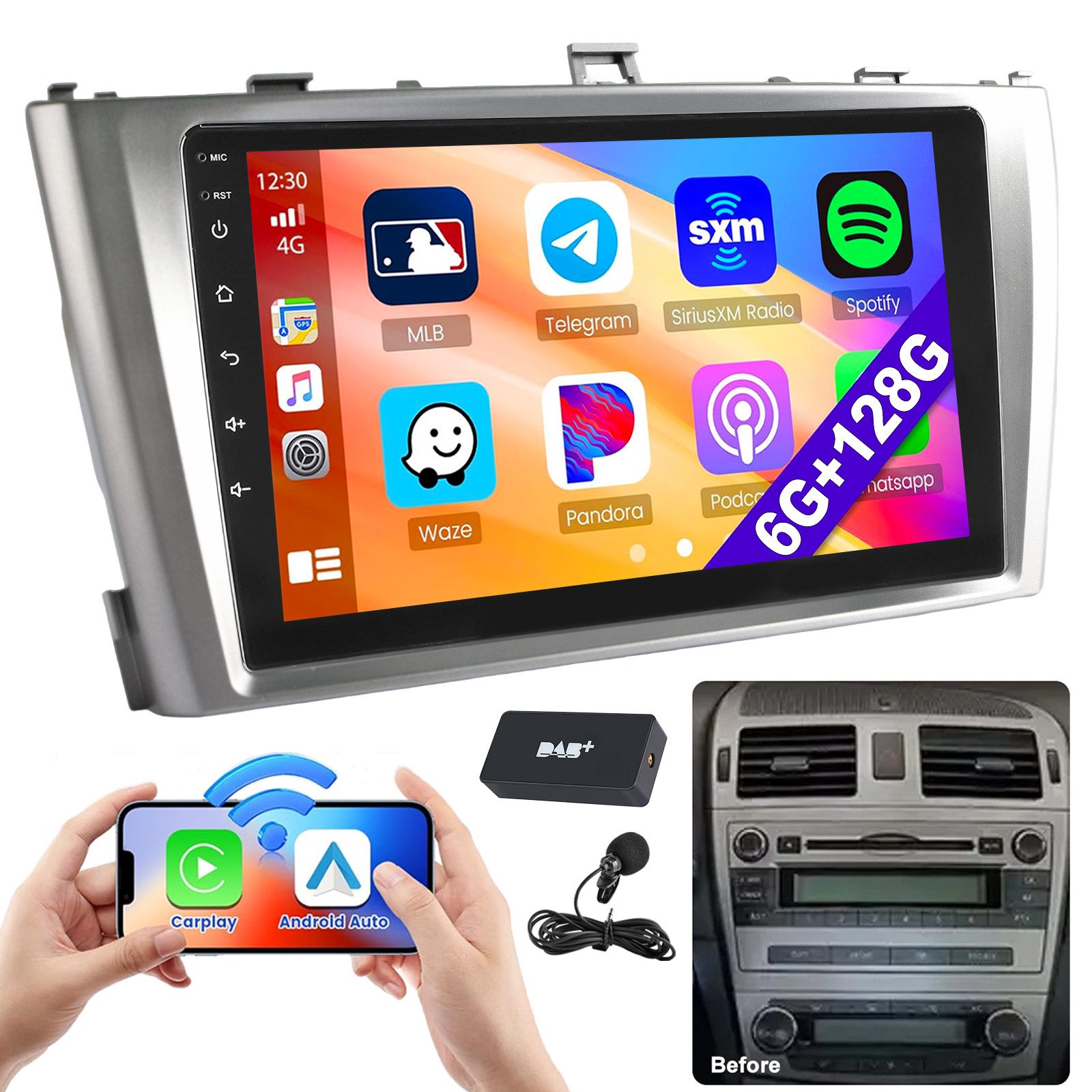 Für Toyota Avensis T27 2008-15 Android 15 6+128G Autoradio Carplay GPS Autoradio