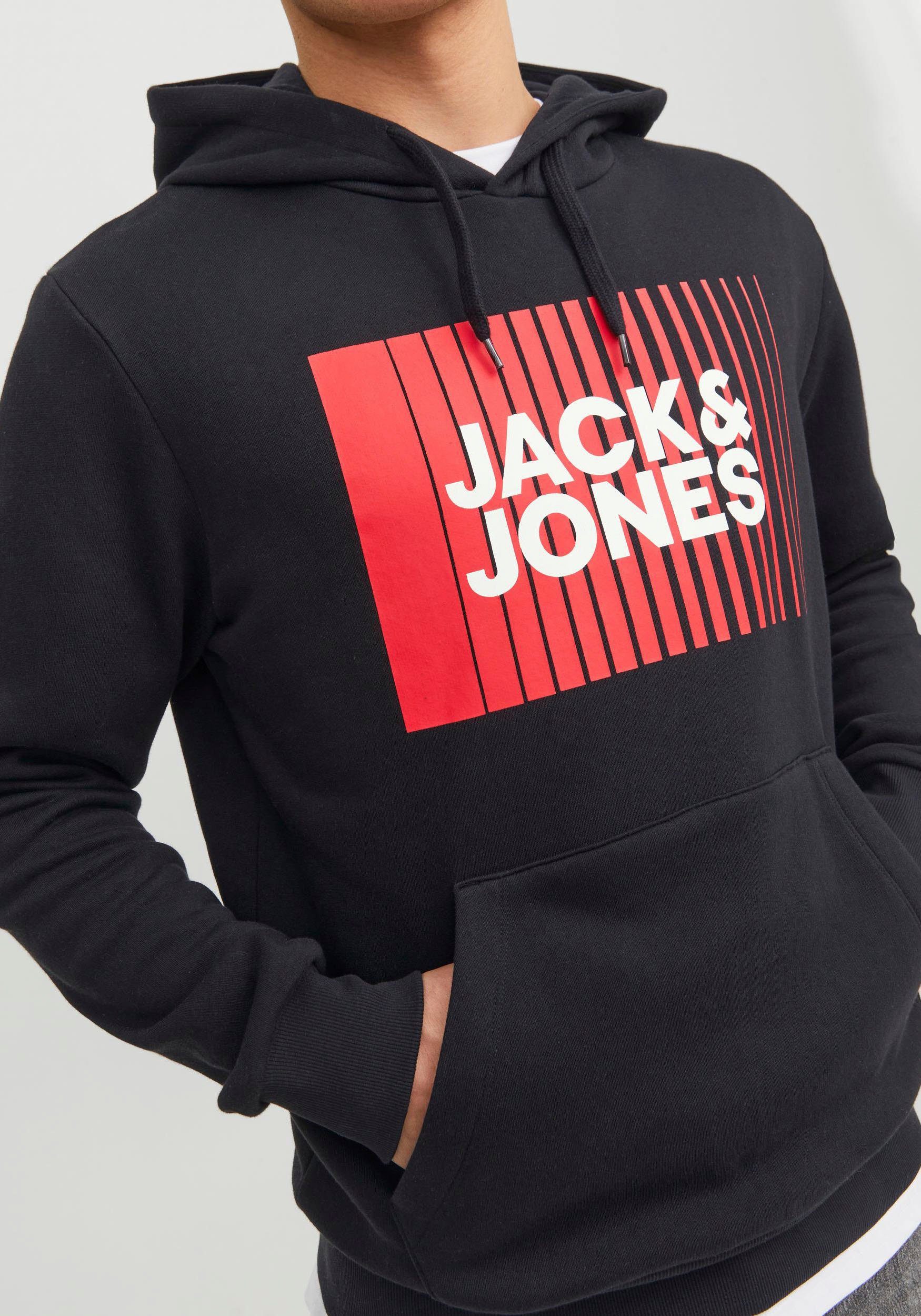 NOOS HOOD PLAY & Black Jones SWEAT Kapuzensweatshirt Jack JJECORP LOGO