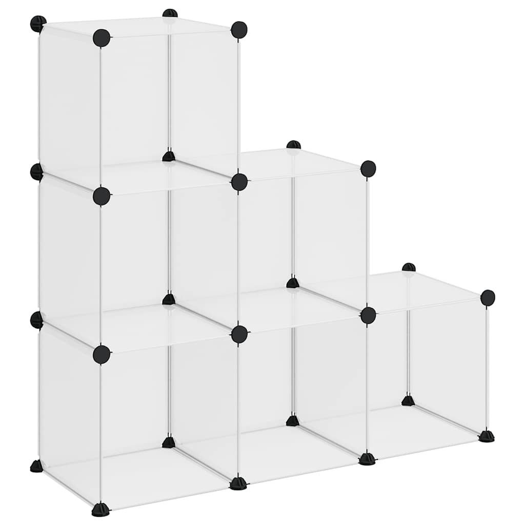 furnicato Regalwürfel Würfelregal 94,5x31,5x93 cm Transparent aus PP-Kunststoff und Stahl, 1-tlg.