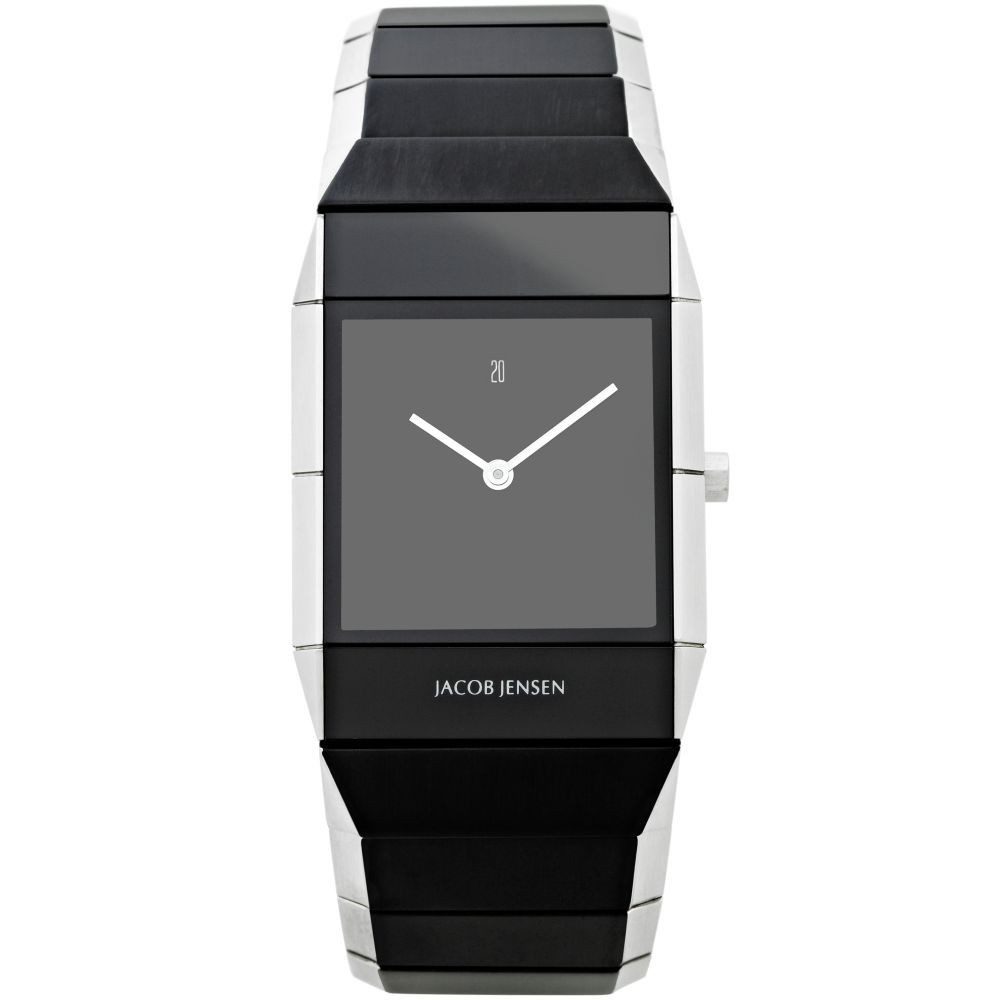 Quarzuhr JACOB JENSEN Herren Armbanduhr SAPPHIRE SERIES 550 schwarz B. 30 mm