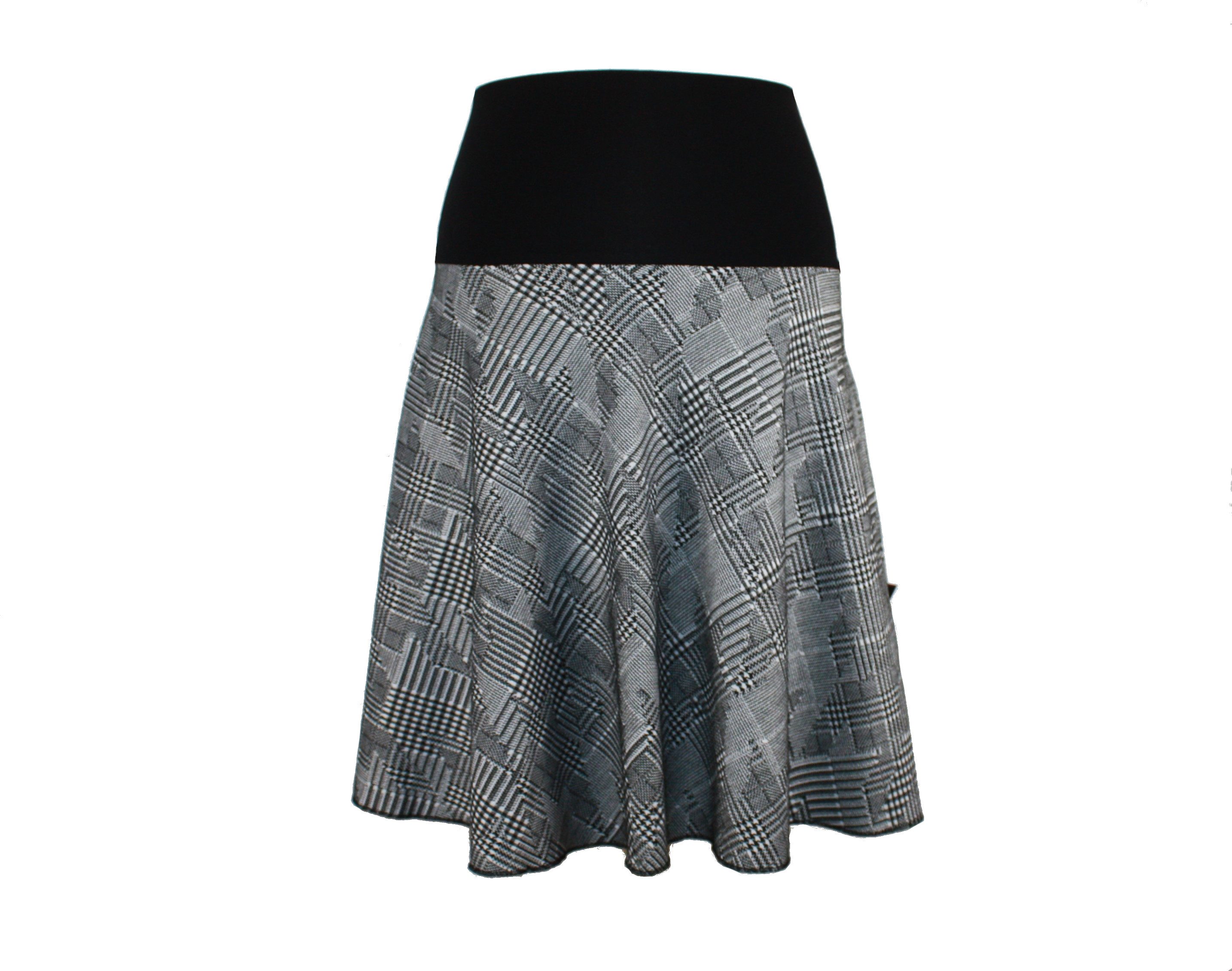 dunkle design A-Linien-Rock Weinrot Grau Schwarz Blau Bunt 57cm Punta elastischer Bund