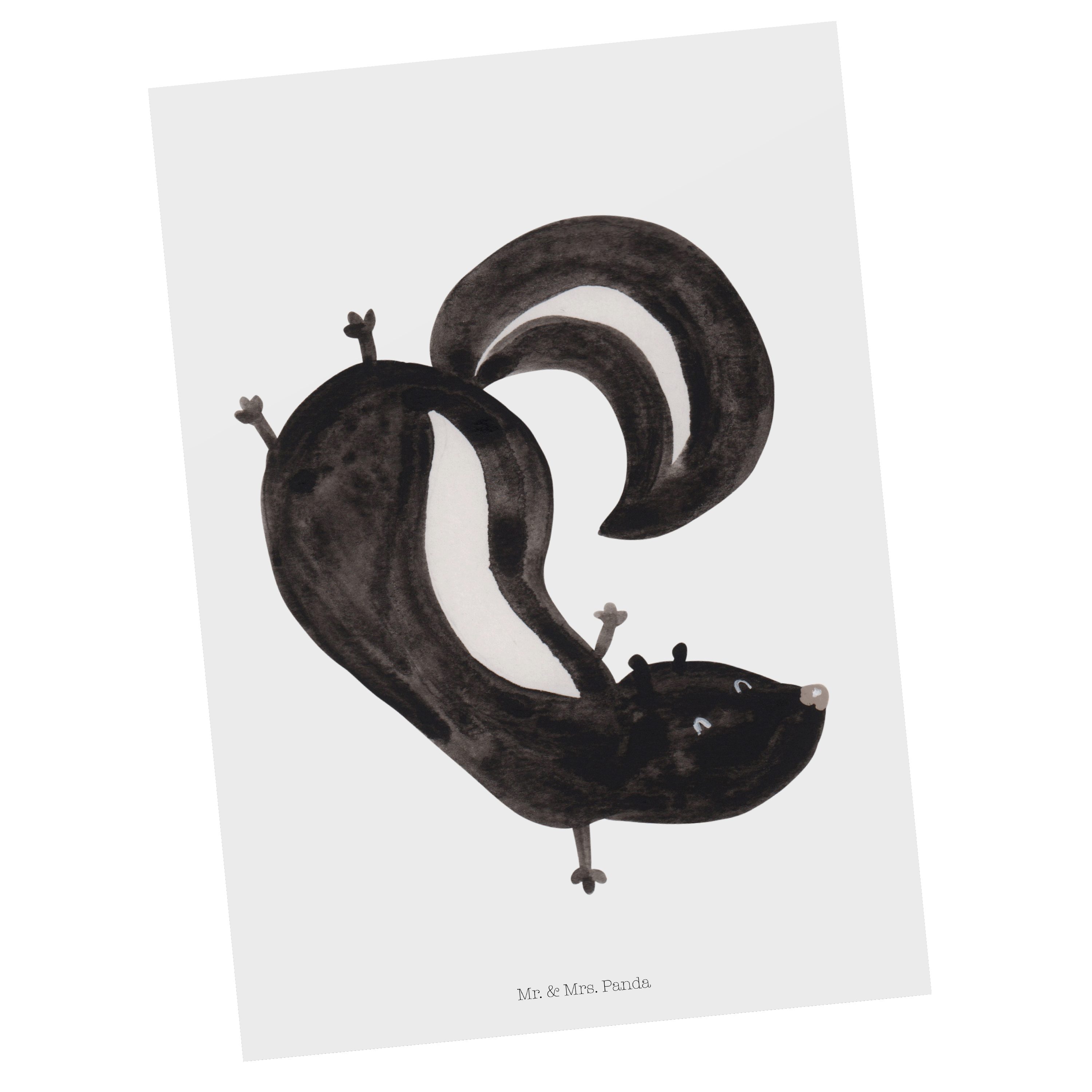 Mr. & Mrs. Panda Postkarte Stinktier Handstand - Weiß - Geschenk, Karte, Einladung, Dankeskarte | Grußkarten