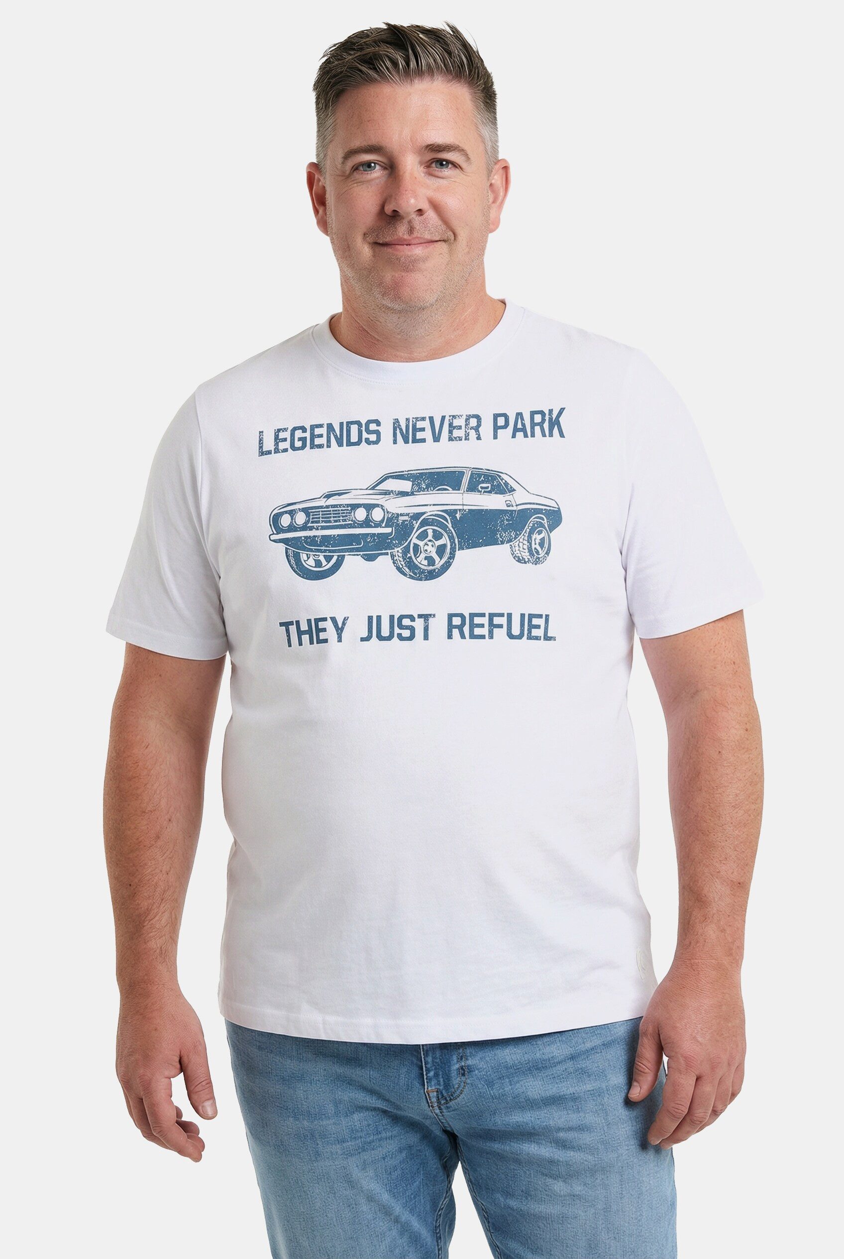 T-Shirt T-Shirts 2er-Pack Brustprint Halbarm Rundhals