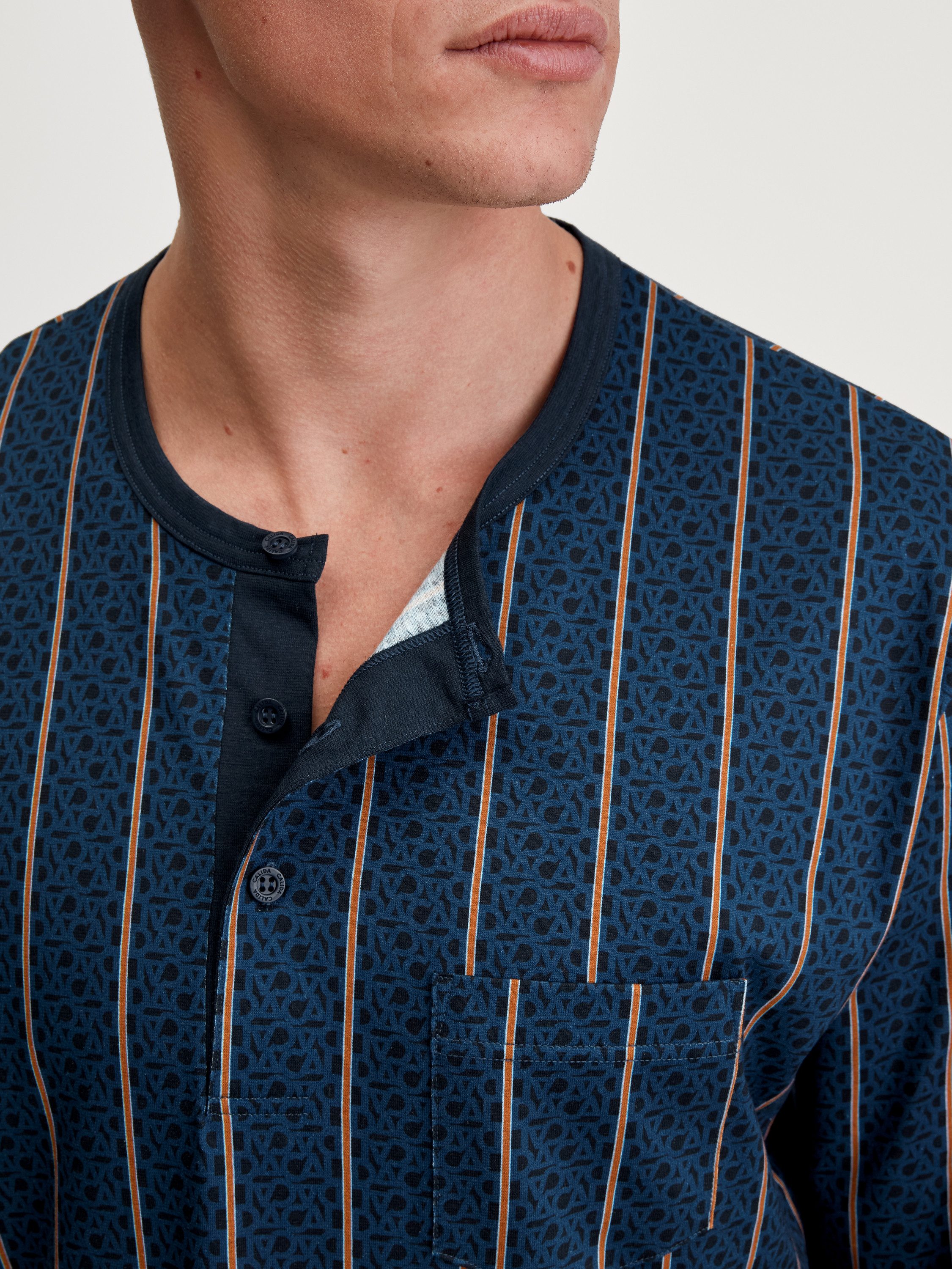 CALIDA Nachthemd Relax Imprint Herren (1-tlg) 100% Baumwolle, pflegeleicht, elastisch & formstabil, in Single Jersey