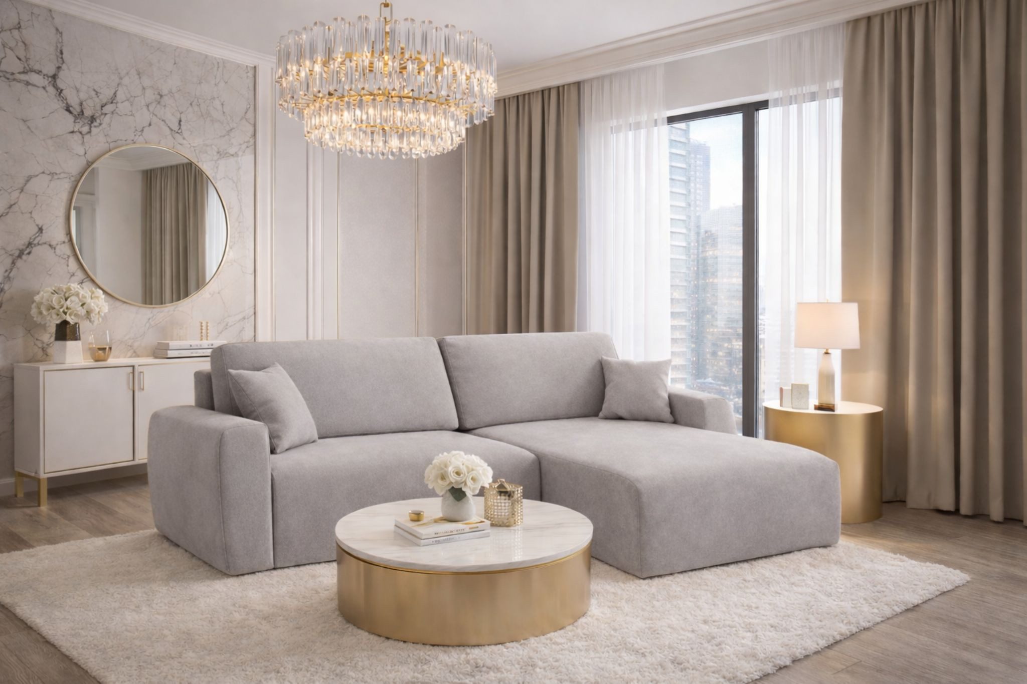 Kaiser Möbel Ecksofa mit Schlaffunktion und Bettkasten Ariel XL Velours Sofa Salvador, große Liegefläche,pflegeleichter Veloursstoff,ausziehbar