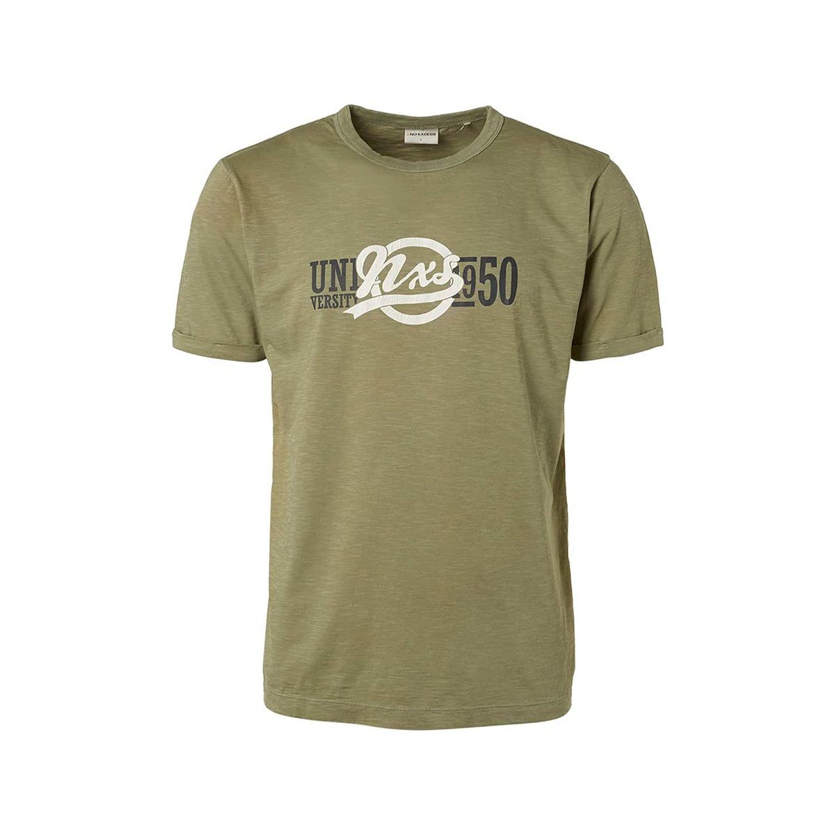 NO EXCESS T-Shirt dunkel-grün regular fit (1-tlg)