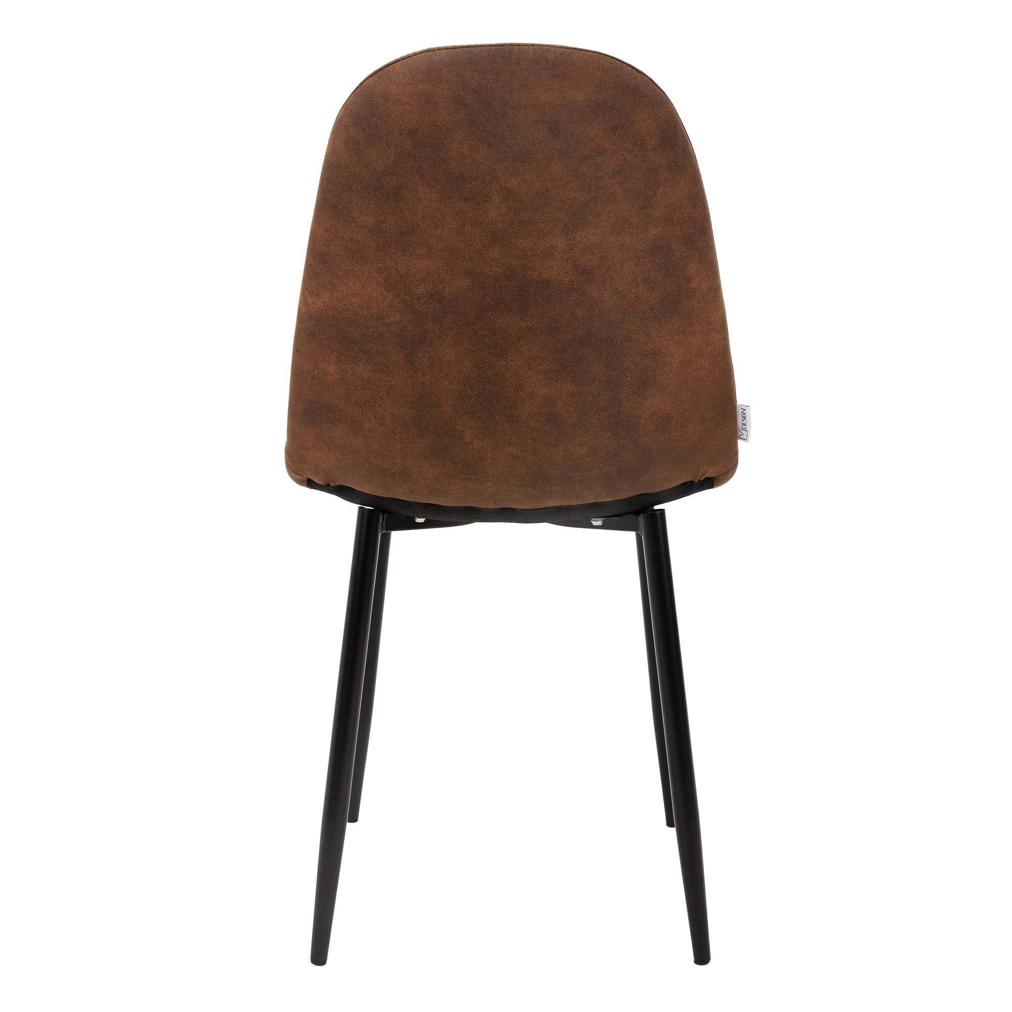 ML-DESIGN (8er Wohnzimmerstühle Set), Vintage Braun Stuhl Esszimmerstühle PU-Kunstleder Set Küchenstuhl ergonomisch 8er Polsterstuhl Metallbeine