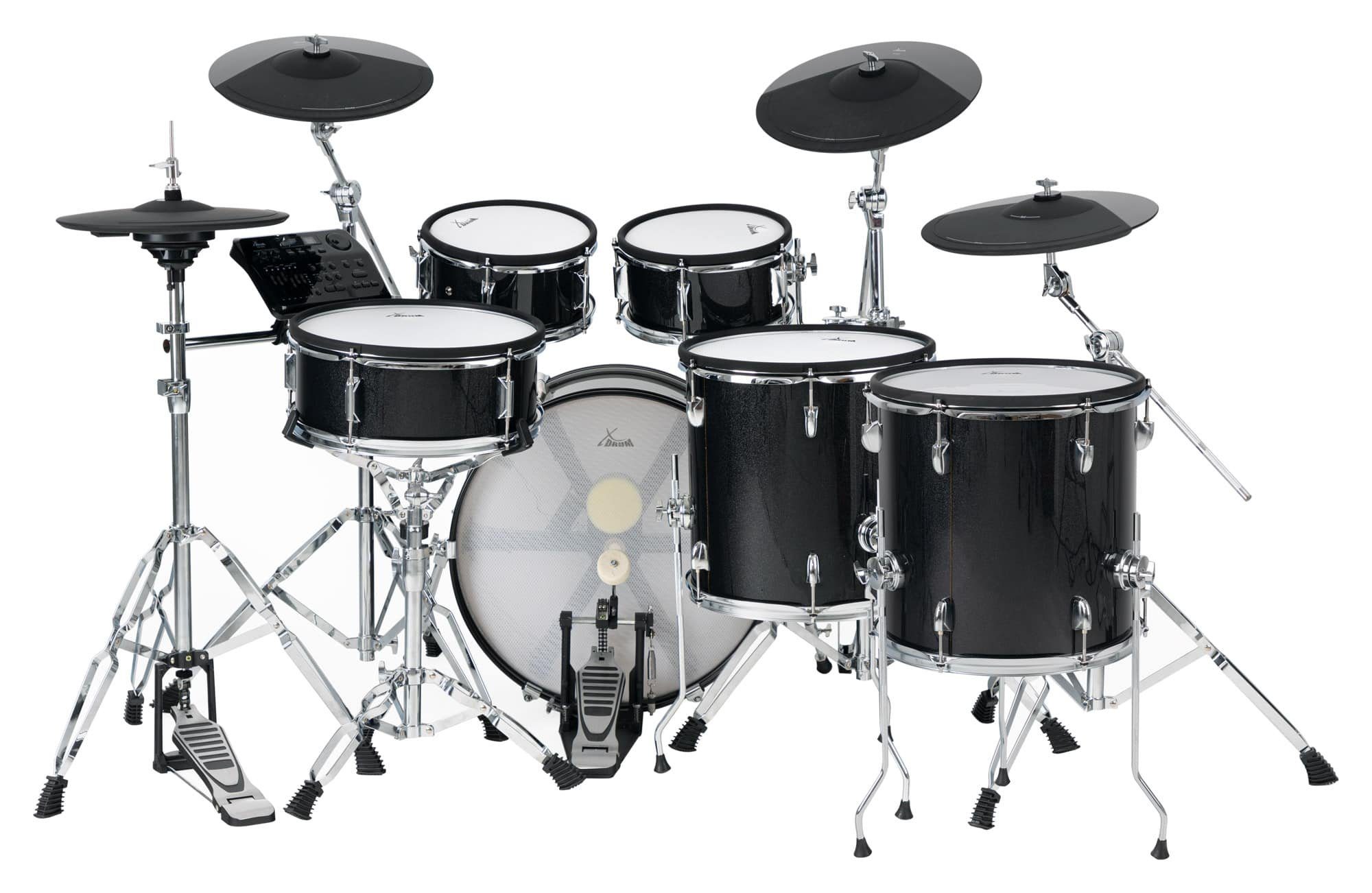 XDrum E-Drum DD-670 PLUS Mesh E-Drum Kit, 10-St., echte Holzkessel, 720 Sounds, 20 Preset- und 20 User-Kits