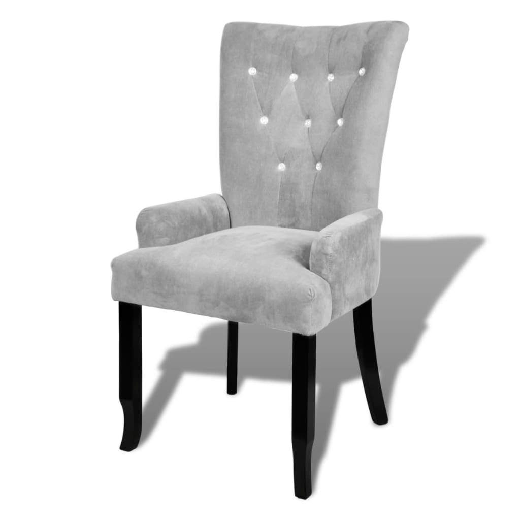 DOTMALL Esszimmerstuhl Sessel (1 St), Küchenstühle Polsterstuhl mit Rückenlehne Samt grau