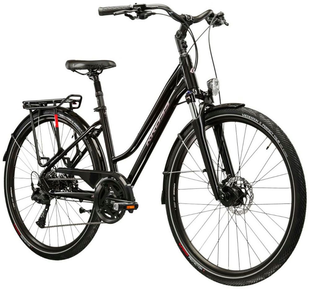 Kross Trekkingrad Damen-Trekkingrad 28" Trans 7.0 Schwarz 20 Gänge, 20 Gang Shimano CUES U6020 Schaltwerk, Kettenschaltung
