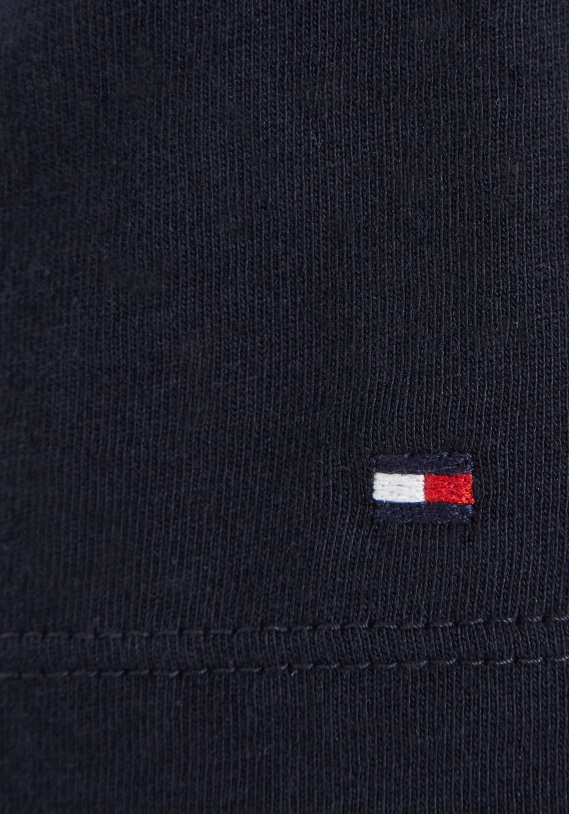 Tommy Hilfiger-Logoschriftzug MONOTYPE modischem TEE auf Brust T-Shirt der dunkelblau S/S Hilfiger mit