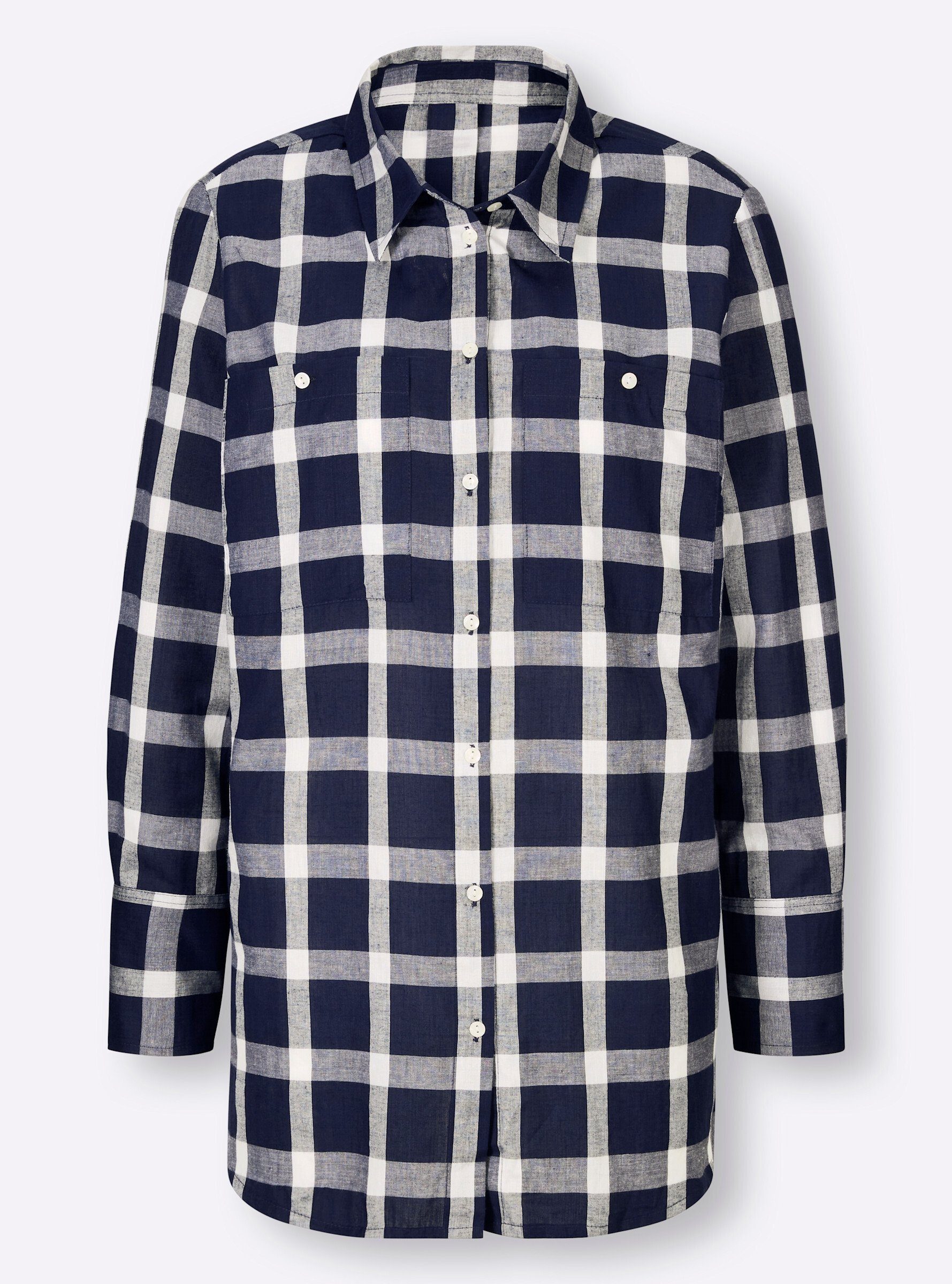 heine Klassische Bluse Karo-Bluse Langarm