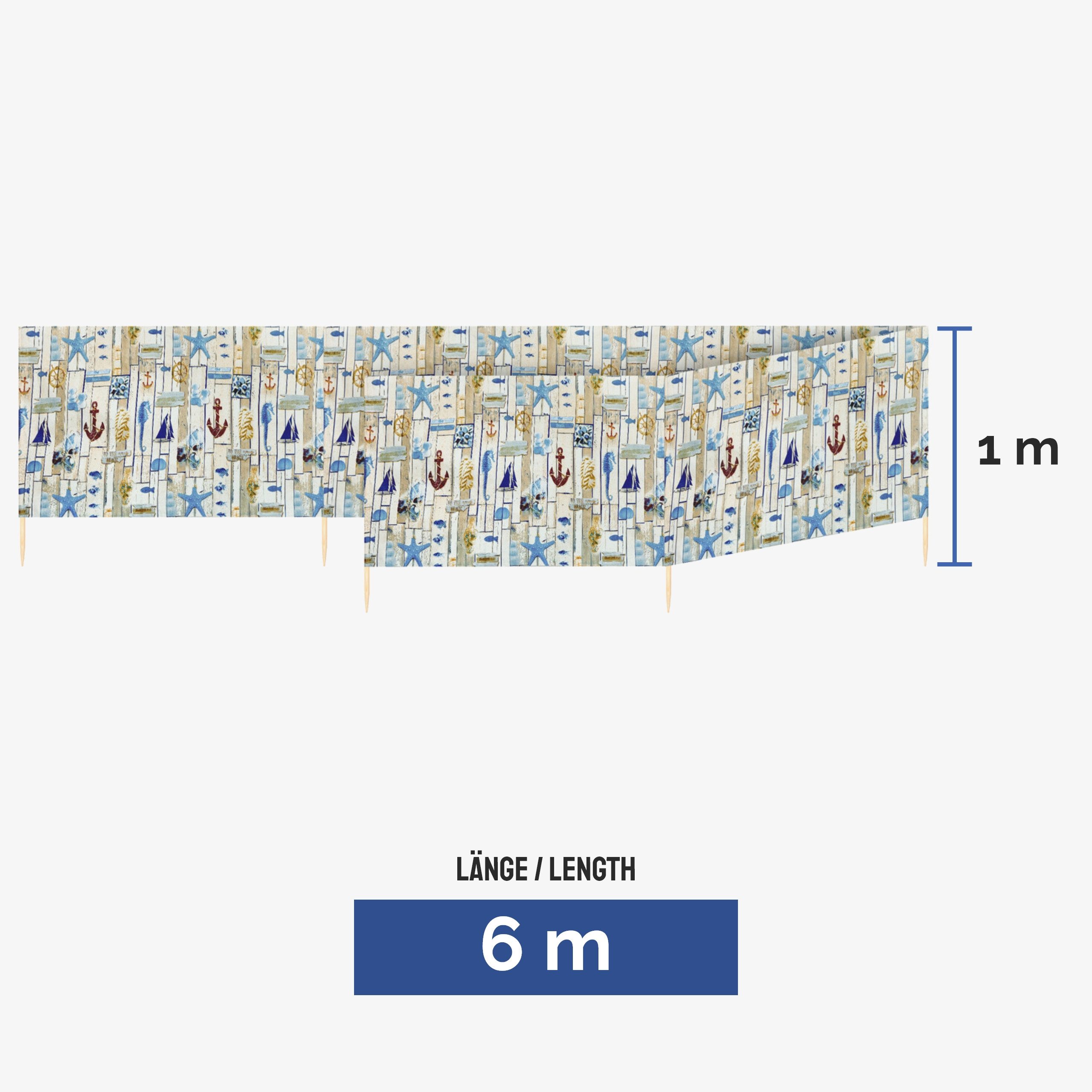 Ladeheid Windschutz Strand Sichtschutz 6m LAEX001 günstig online kaufen