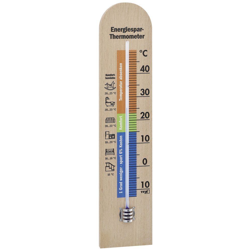 Hygrometer TFA Dostmann Energiespar-Thermometer Thermometer Natur 12.1055.05