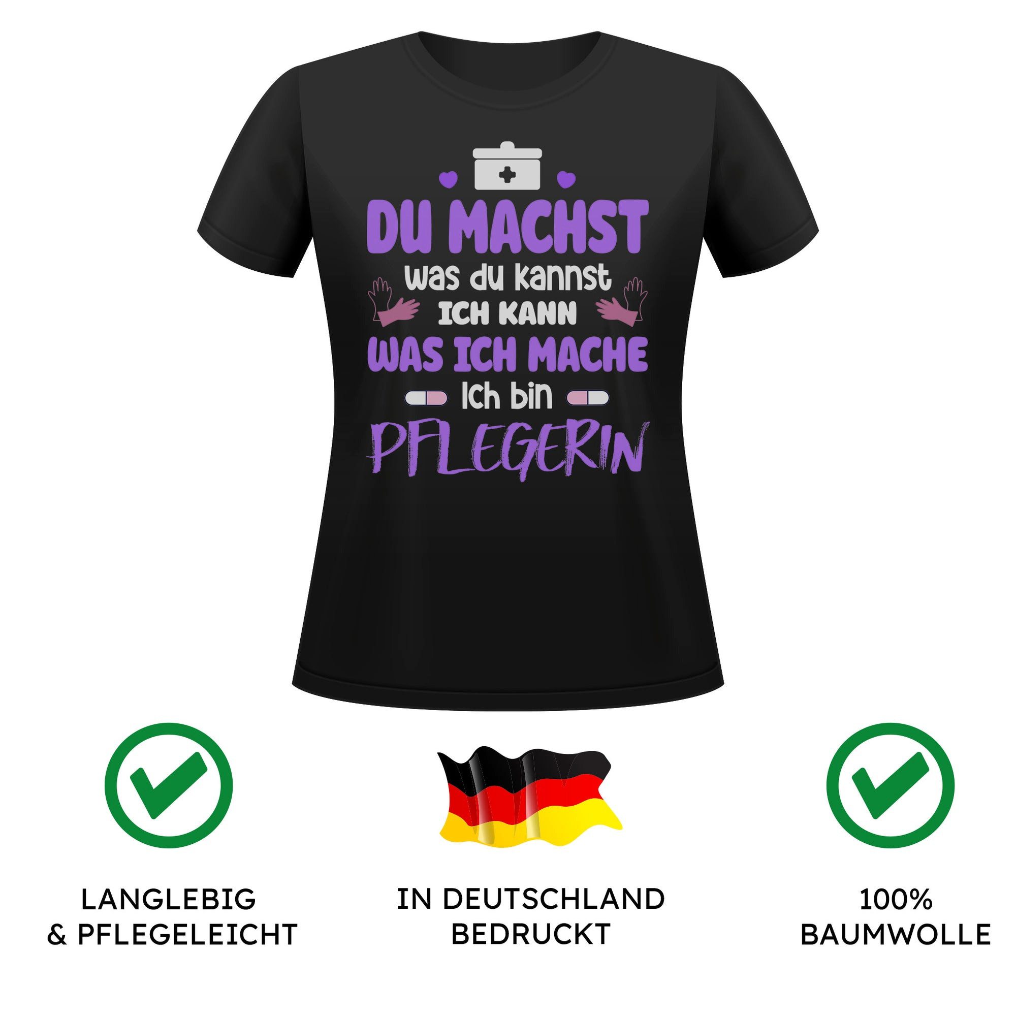 22Feels T-Shirt Pflegerin Geschenk Frauen Spruch Beruf Ausbildung Studium Abschluss IN DEUTSCHLAND BEDRUCKT