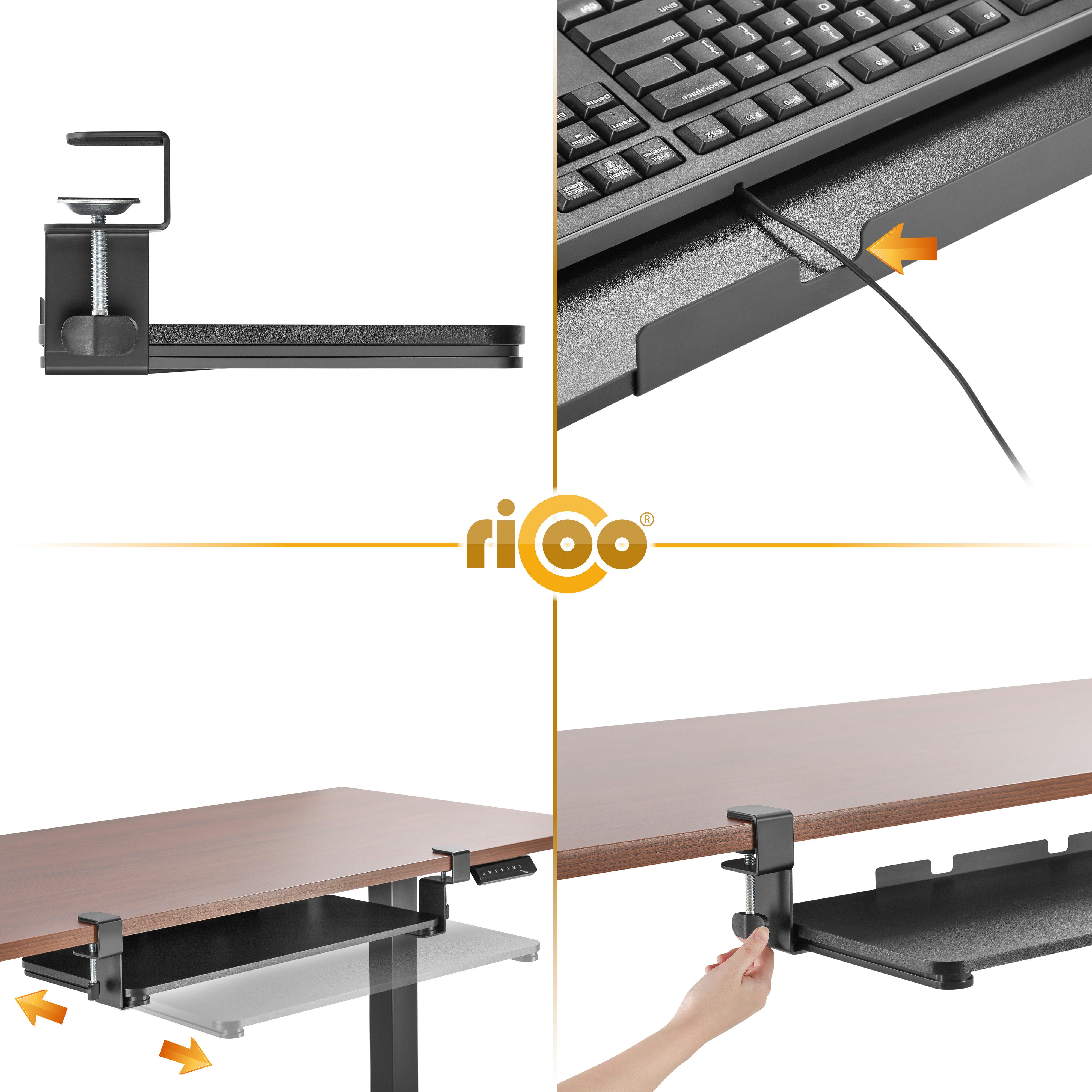 RICOO Halterung CZ0700, (1-tlg., Tastaturhalterung Tastaturablage Tastatur Workstation ausziehbar)
