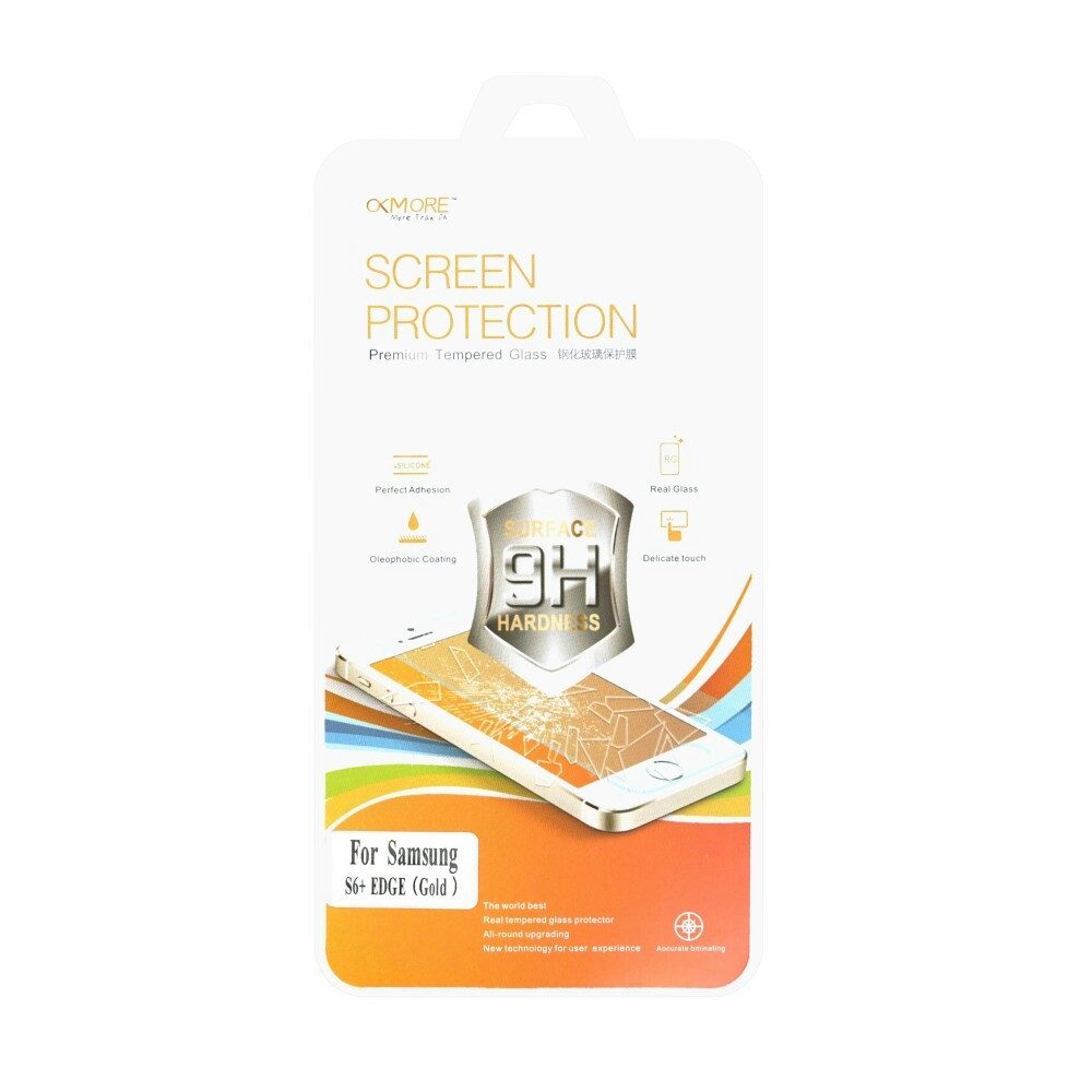 Displayschutzfolie Original Panzerfolie 9H für Samsung S6+ Edge Gold Blickschutz