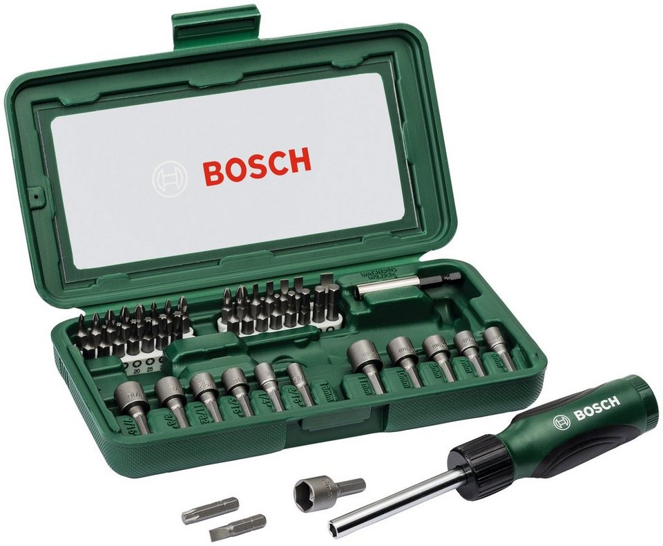 Bosch Home & Garden Bit-Set, 46-St., Schraubendreher-Set, Magnetischem  Universalhalter für schnellen Bitwechsel