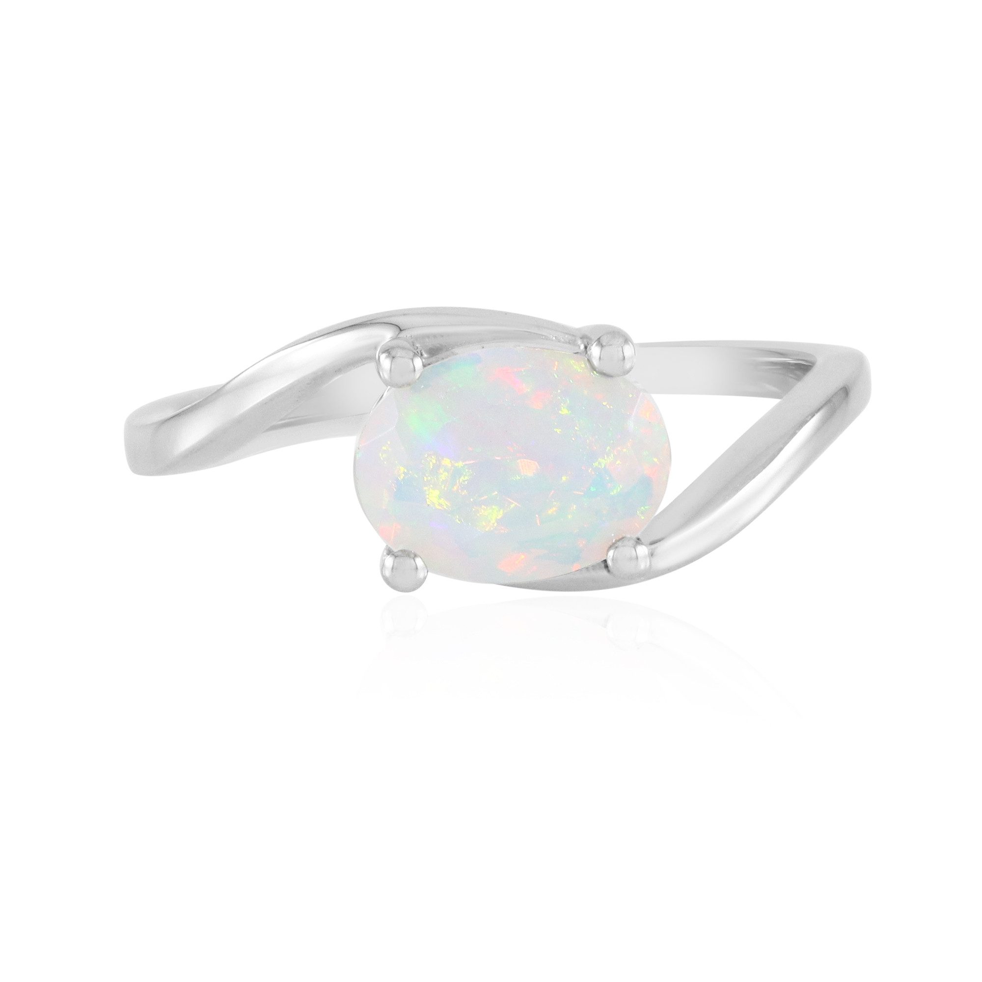 Cavill Solitärring Cavill Welo Opal 0,84 ct Ring Sterlingsilber mit Platin Welle (1-tlg)