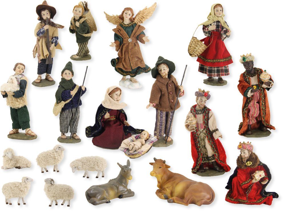 dekoprojekt Krippenfigur Krippenfigur Krippe alpenländisch, Ankleidefiguren (19 St)
