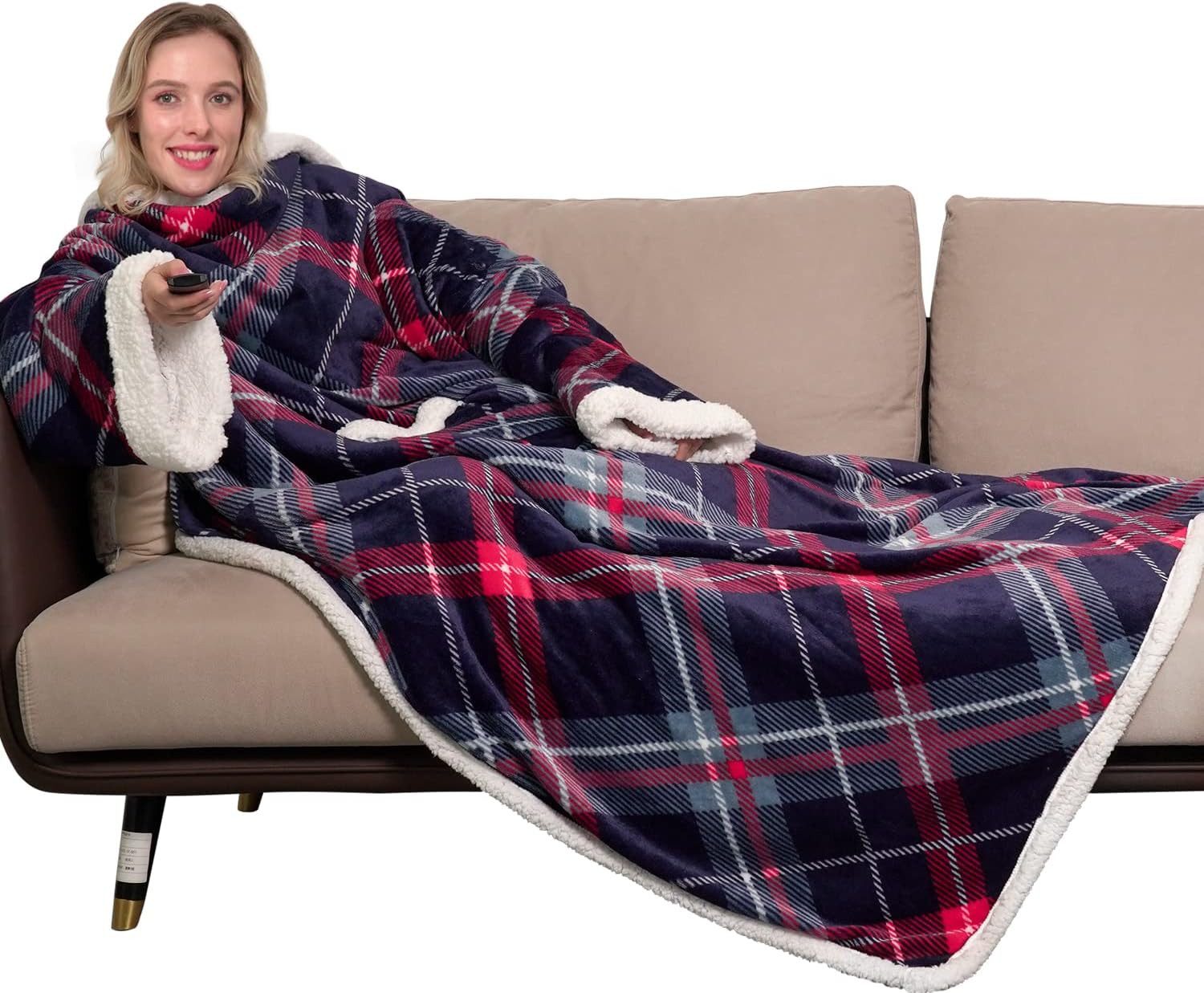 Wohndecke, Diyarts, weiche, kuschelige Ärmeldecke, Sherpa günstig online kaufen