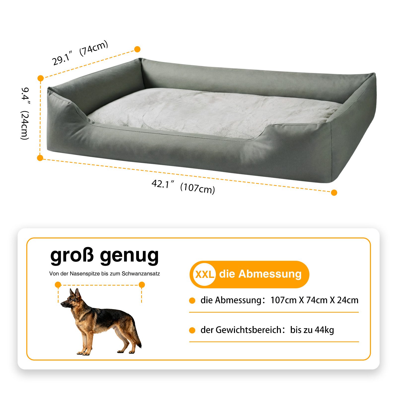 Zedelmaier Hundebett für Hunde & Katze, Hunde Hundesofa Hundekissen Hundematratze, Kratzfestes, Wasserdicht, Ergonomisch, Bequem, Waschbar – Bild 2 von 5