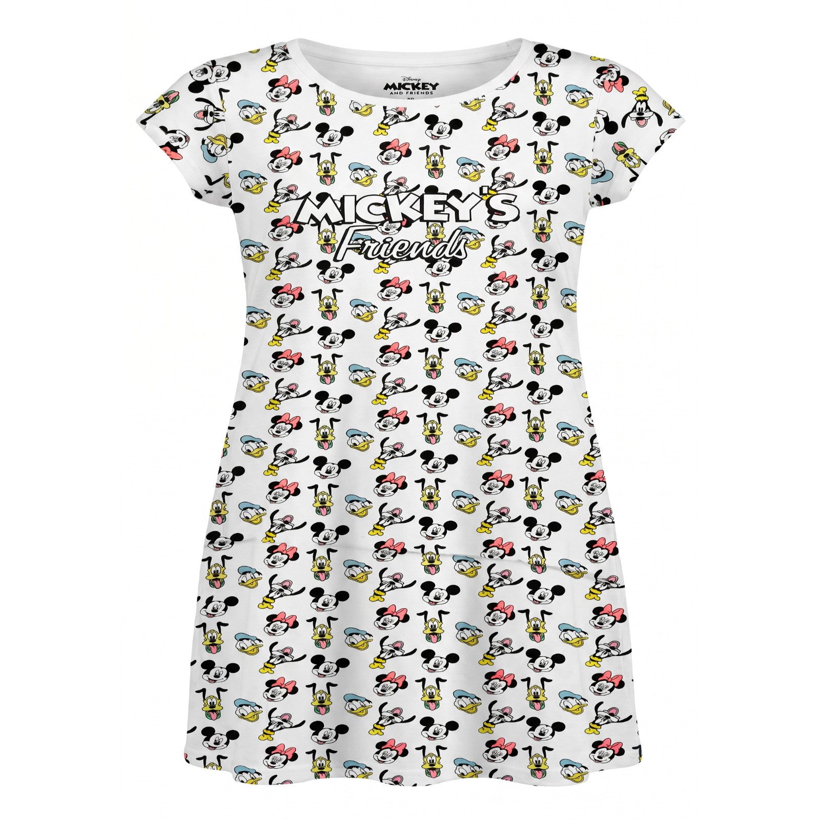 Disney Pyjamaoberteil Disney Mickey Minnie Maus kurzarm Schlafshirt Nachthemd Schlafkleid (1-tlg) Gr. 104 bis 134, 100% Baumwolle