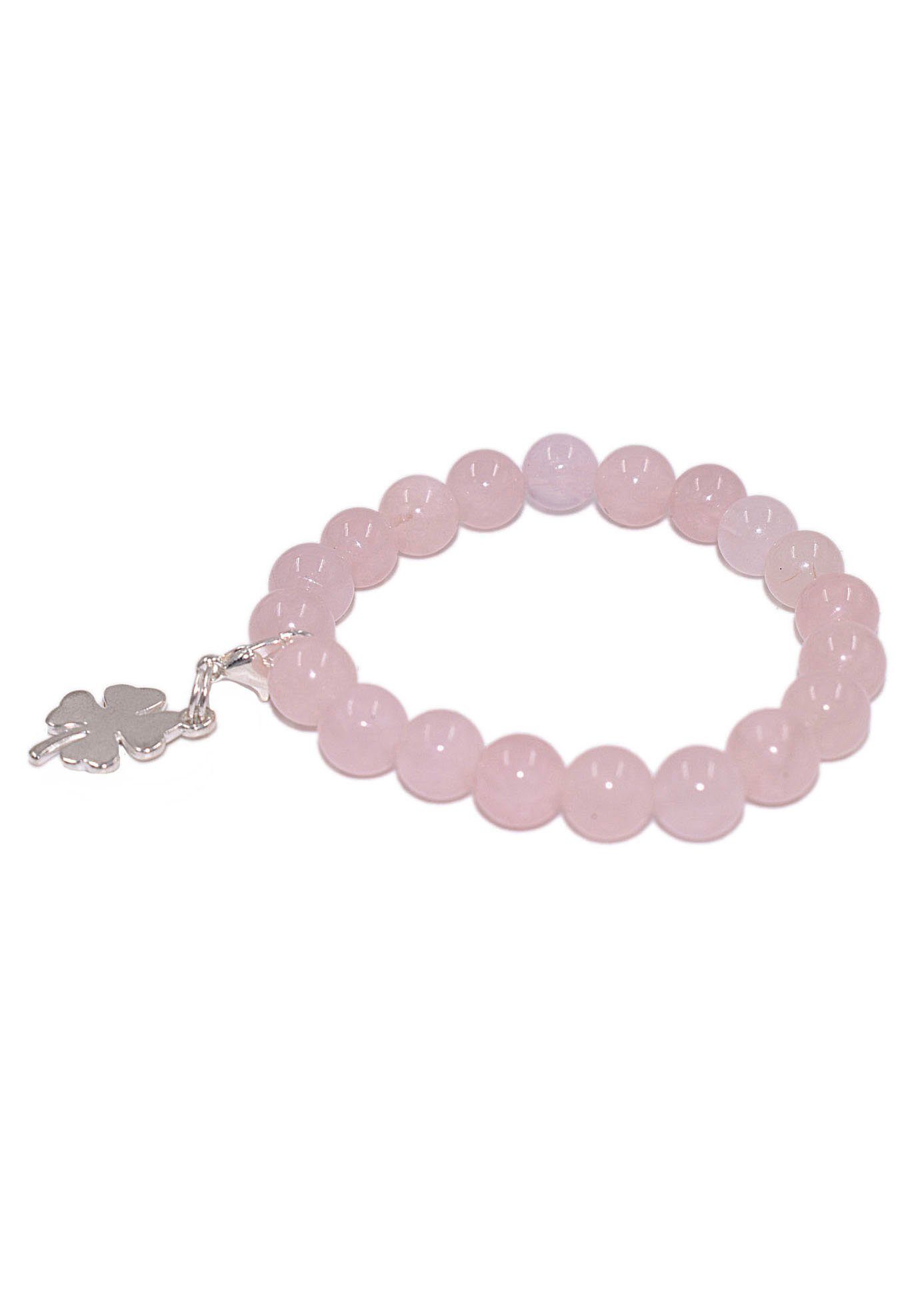 Firetti Charm-Armband Schmuck Geschenk Charm Kleeblatt, Made in Germany - mit Rosenquarz oder Aventurin