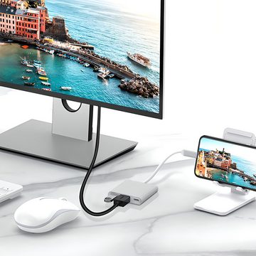 Retoo Verteiler USB-C HUB Adapter Typ-C auf USB HDMI 4K TV Kabel für Macbook Samsung (USB-C-HDMI-Adapter, Benutzerhandbuch, Box), Plug & Play-System, HDMI 2.0, Aluminiumgehäuse, Adapter benötigt Strom