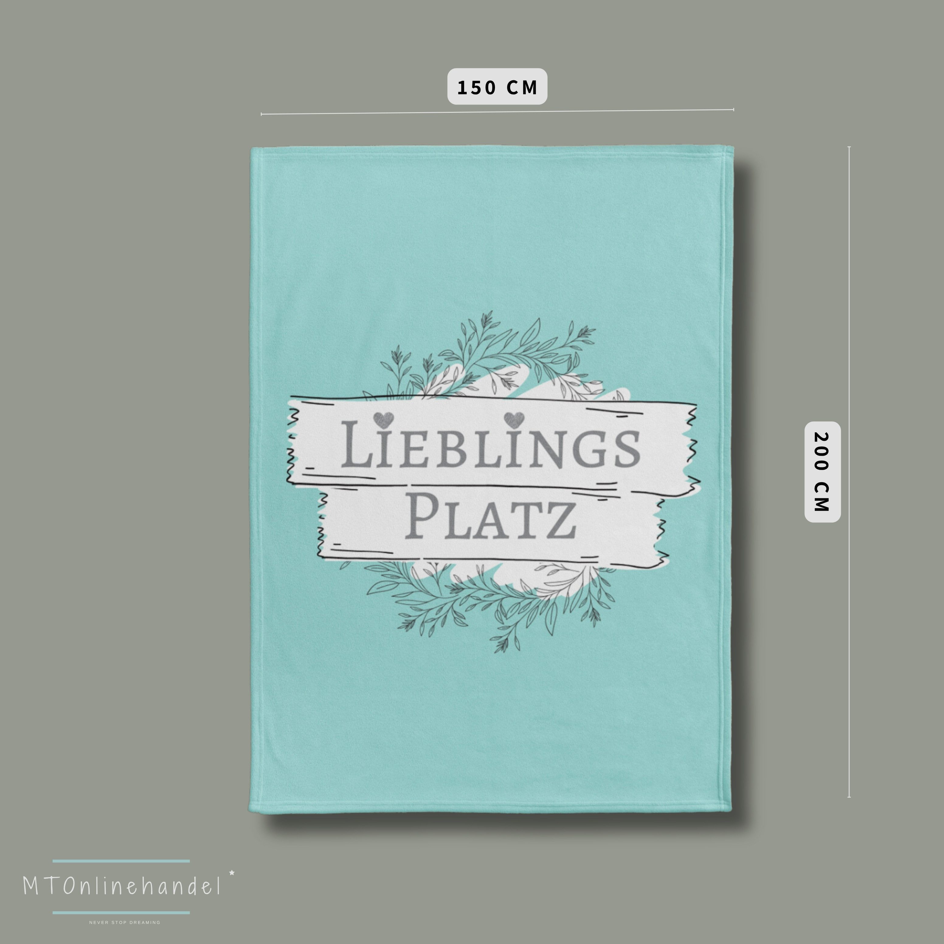 Wohndecke Lieblingsplatz 150x200 cm, Soft Mint Hygge Design, MTOnlinehandel, Cozy Wohngefühl für Zuhause, Vanlife und entspannte Auszeiten