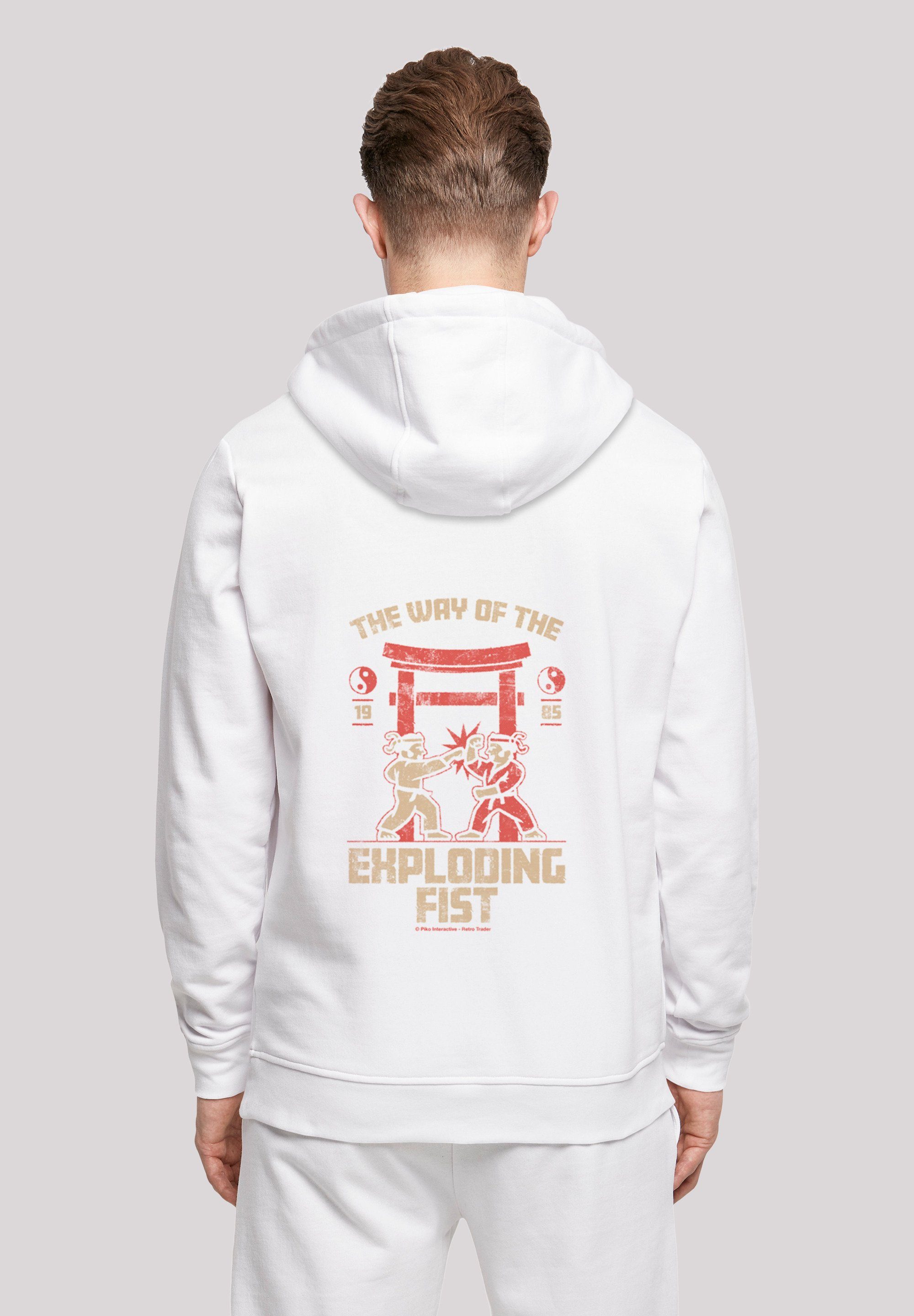 F4NT4STIC Kapuzenpullover The Way Retro the Exploding Fist Print Gaming weiß of
